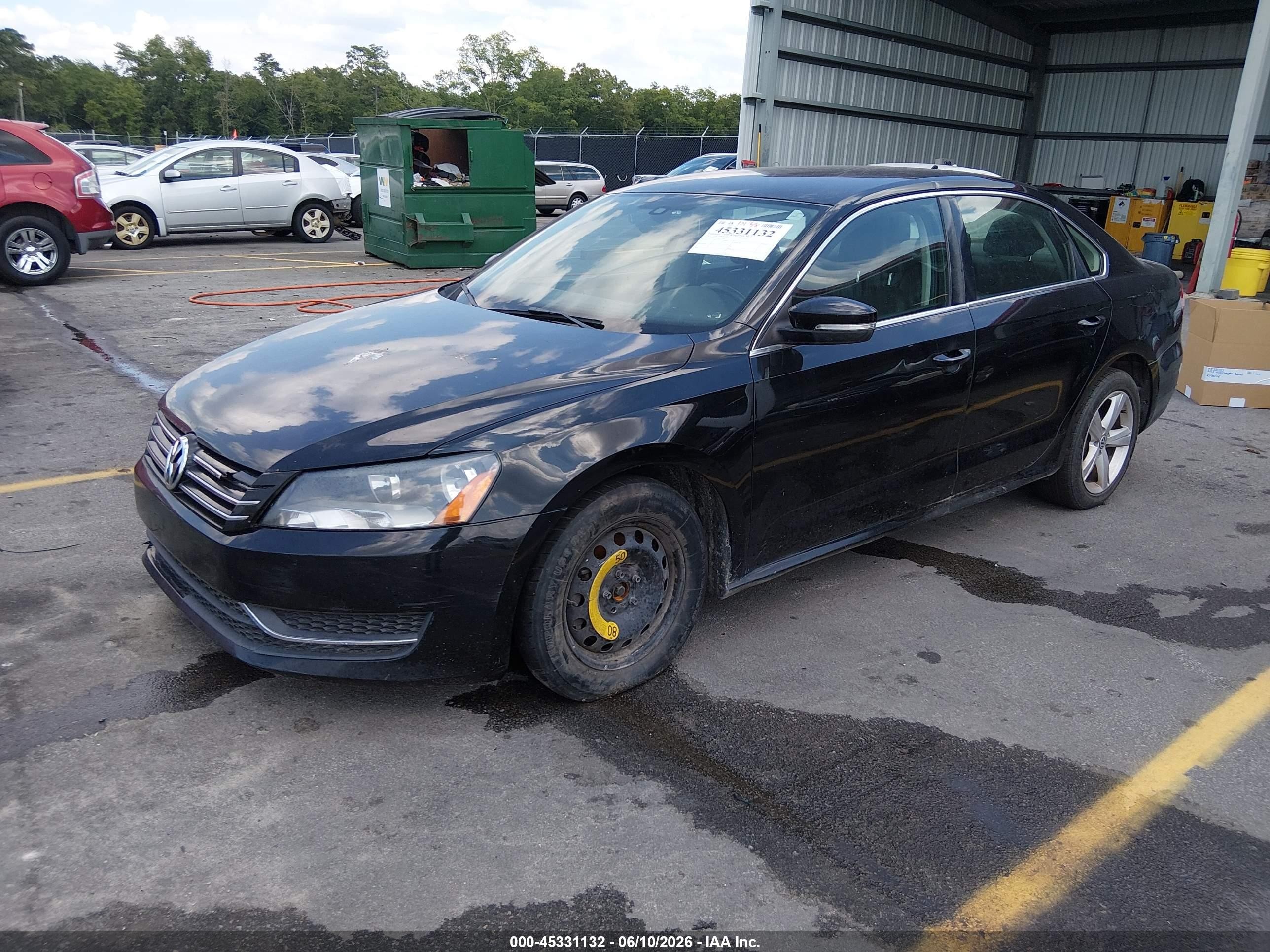 2013 Volkswagen Passat 2.5l Se Черный vin: 1VWBP7A31DC121658
