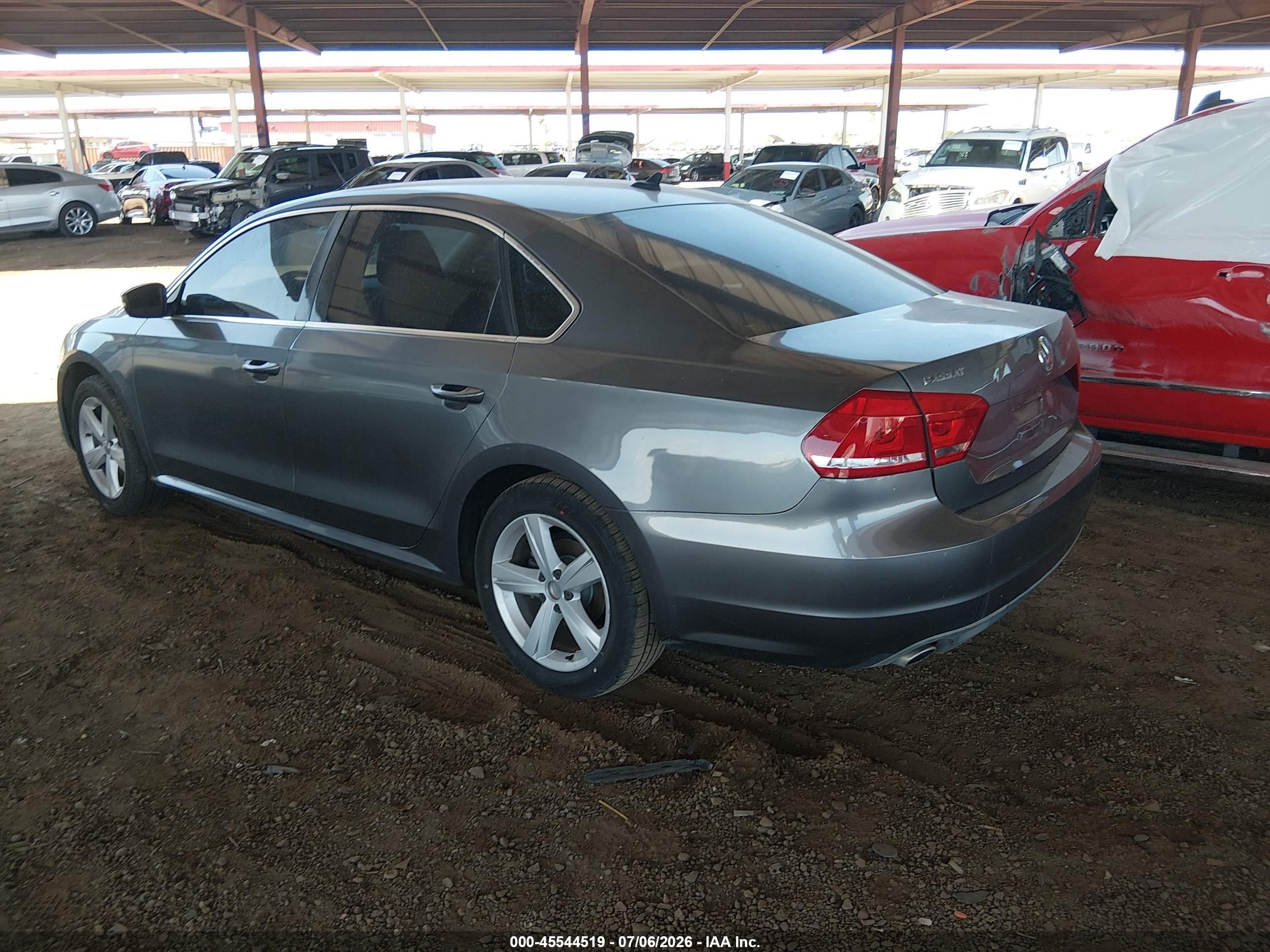2013 Volkswagen Passat 2.5l Se Gray vin: 1VWBP7A31DC124785