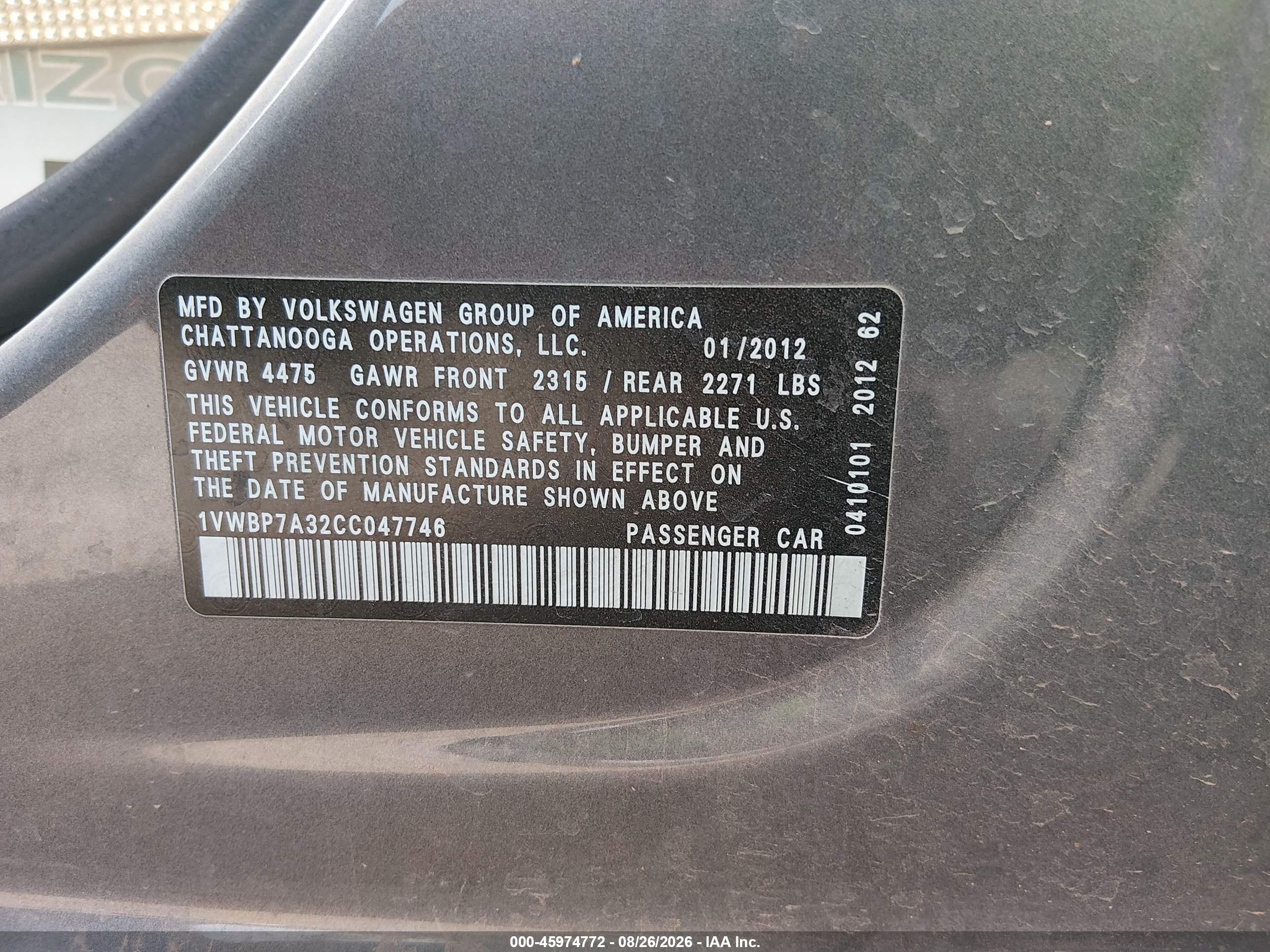 2012 Volkswagen Passat 2.5l Se Синий vin: 1VWBP7A32CC047746