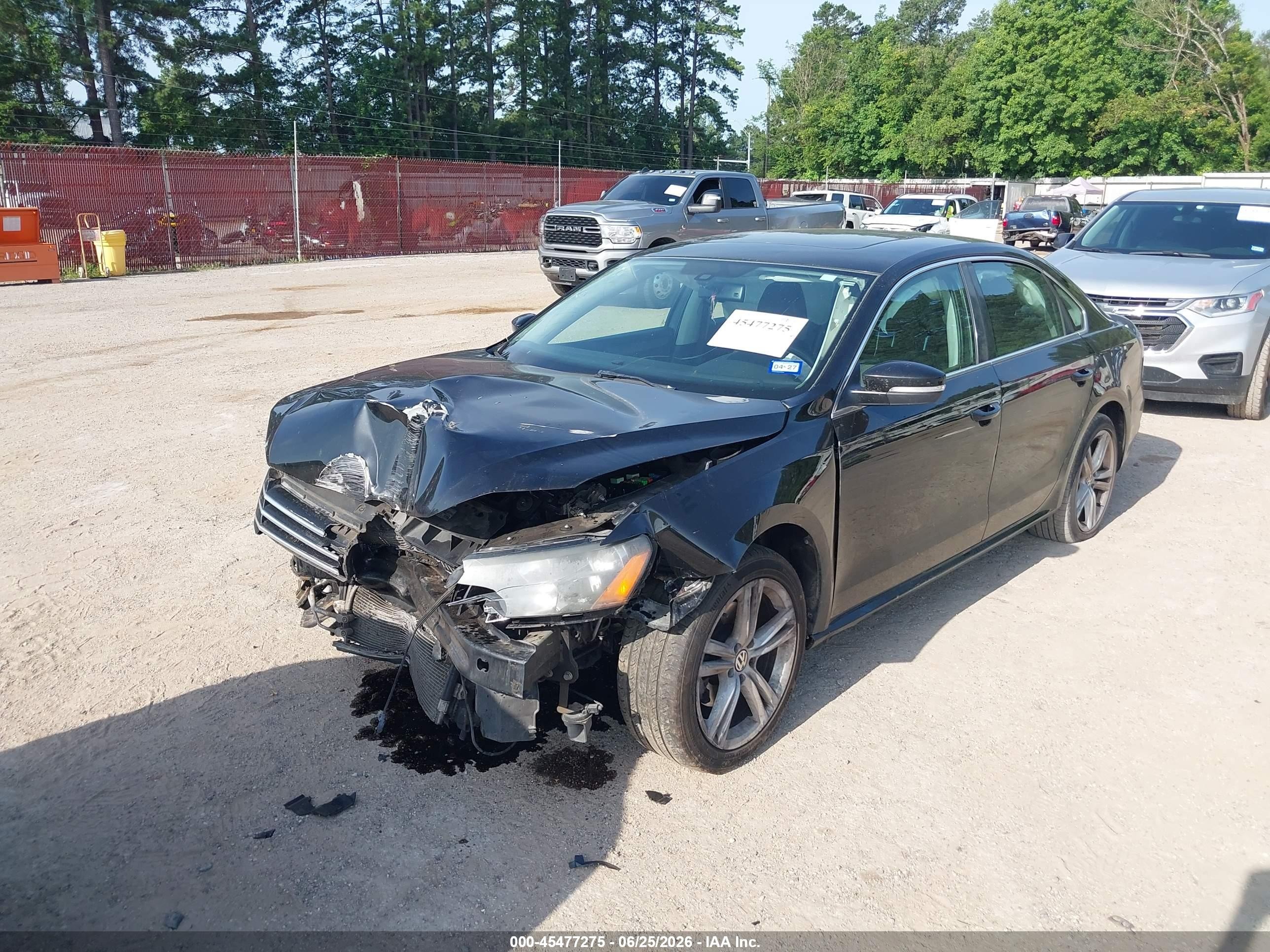 2014 Volkswagen Passat 2.5l Se Black vin: 1VWBP7A32EC002664