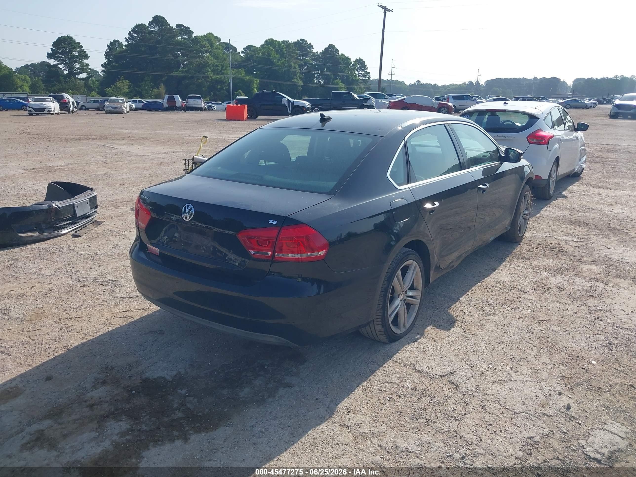 2014 Volkswagen Passat 2.5l Se Black vin: 1VWBP7A32EC002664