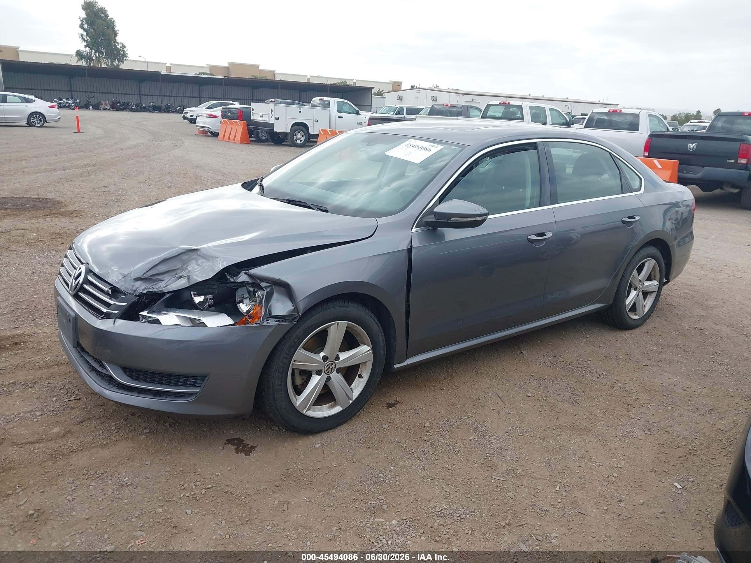 2012 Volkswagen Passat 2.5l Se Gray vin: 1VWBP7A33CC010656