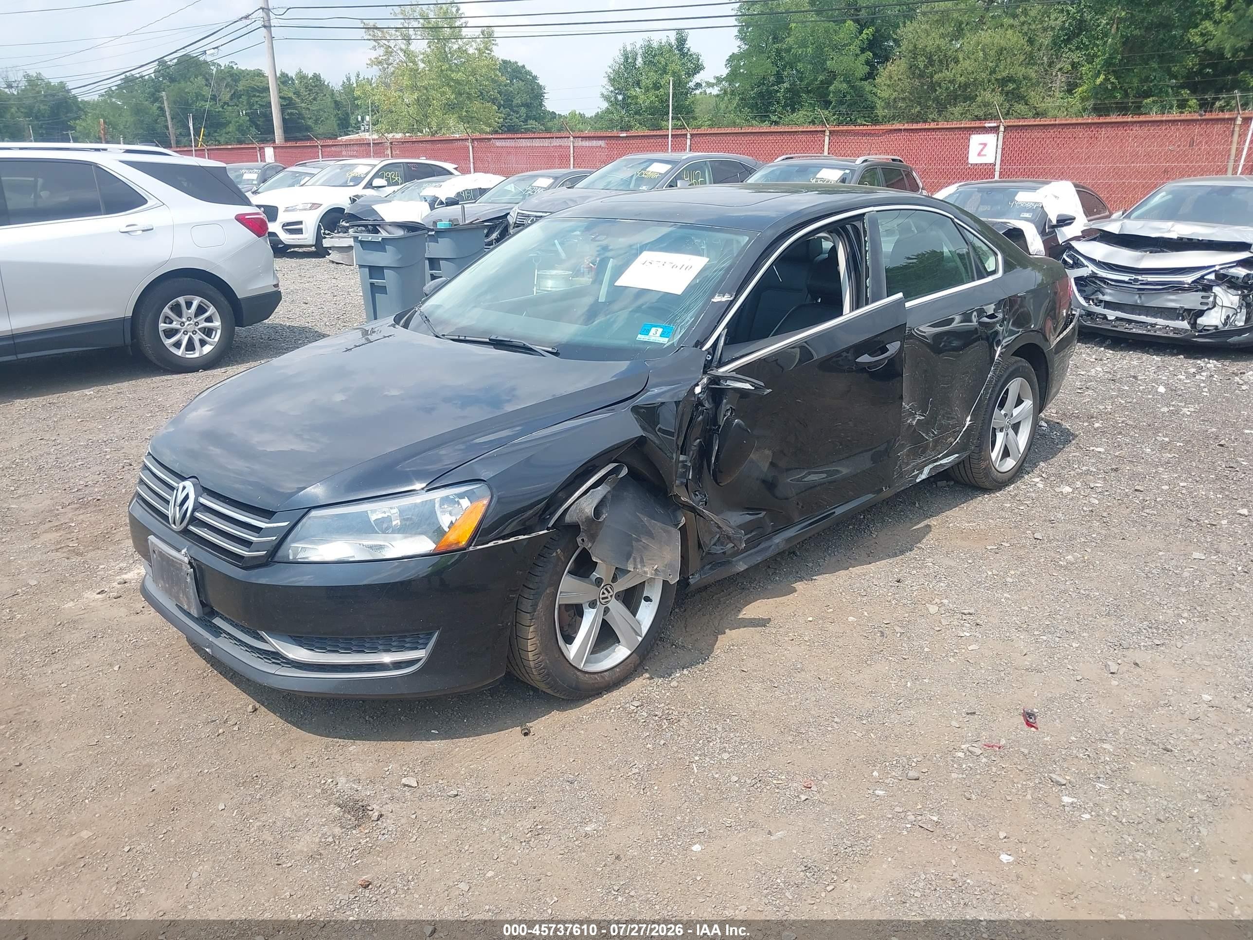 2012 Volkswagen Passat 2.5l Se Black vin: 1VWBP7A33CC049683