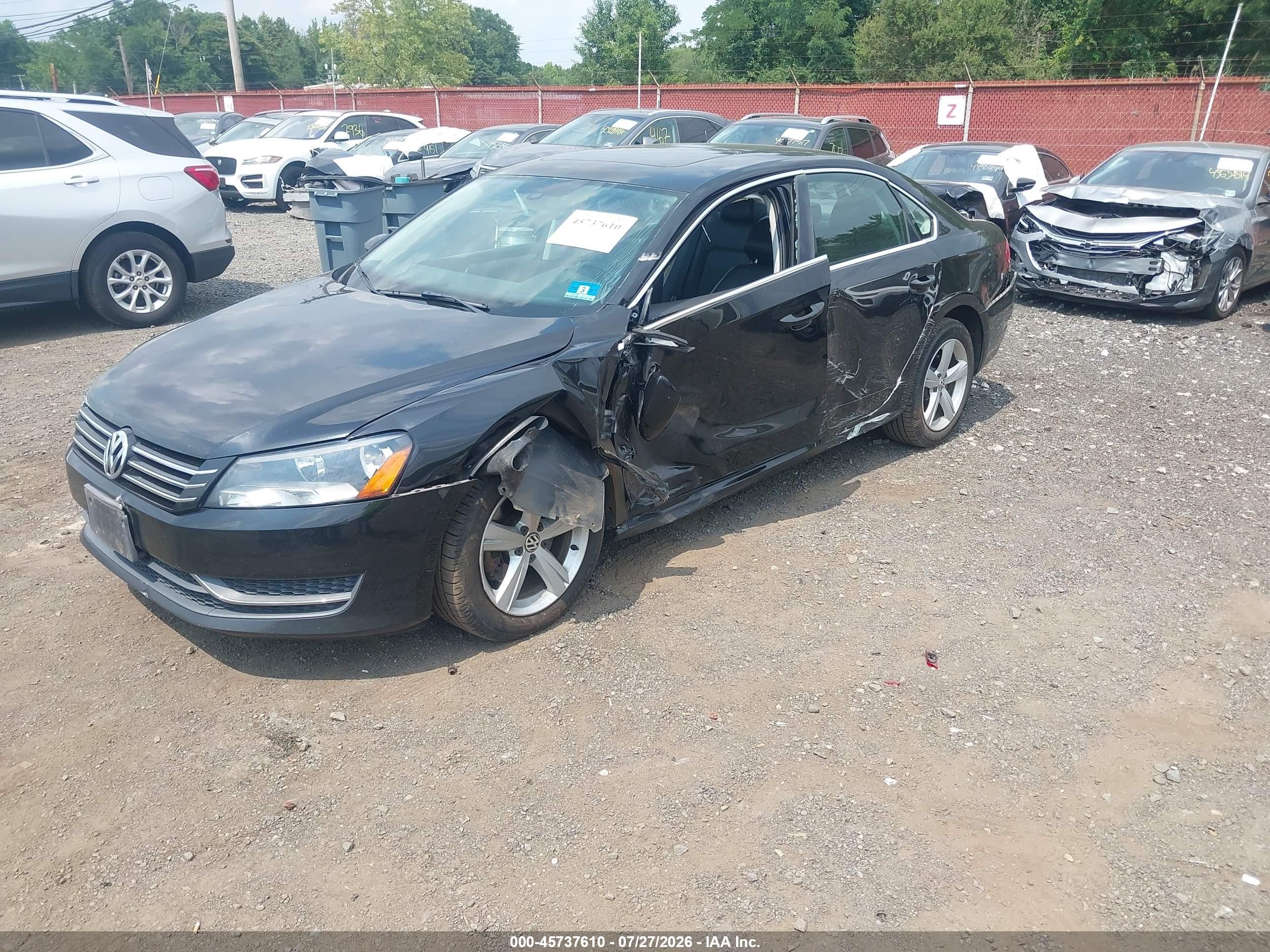 2012 Volkswagen Passat 2.5l Se Black vin: 1VWBP7A33CC049683