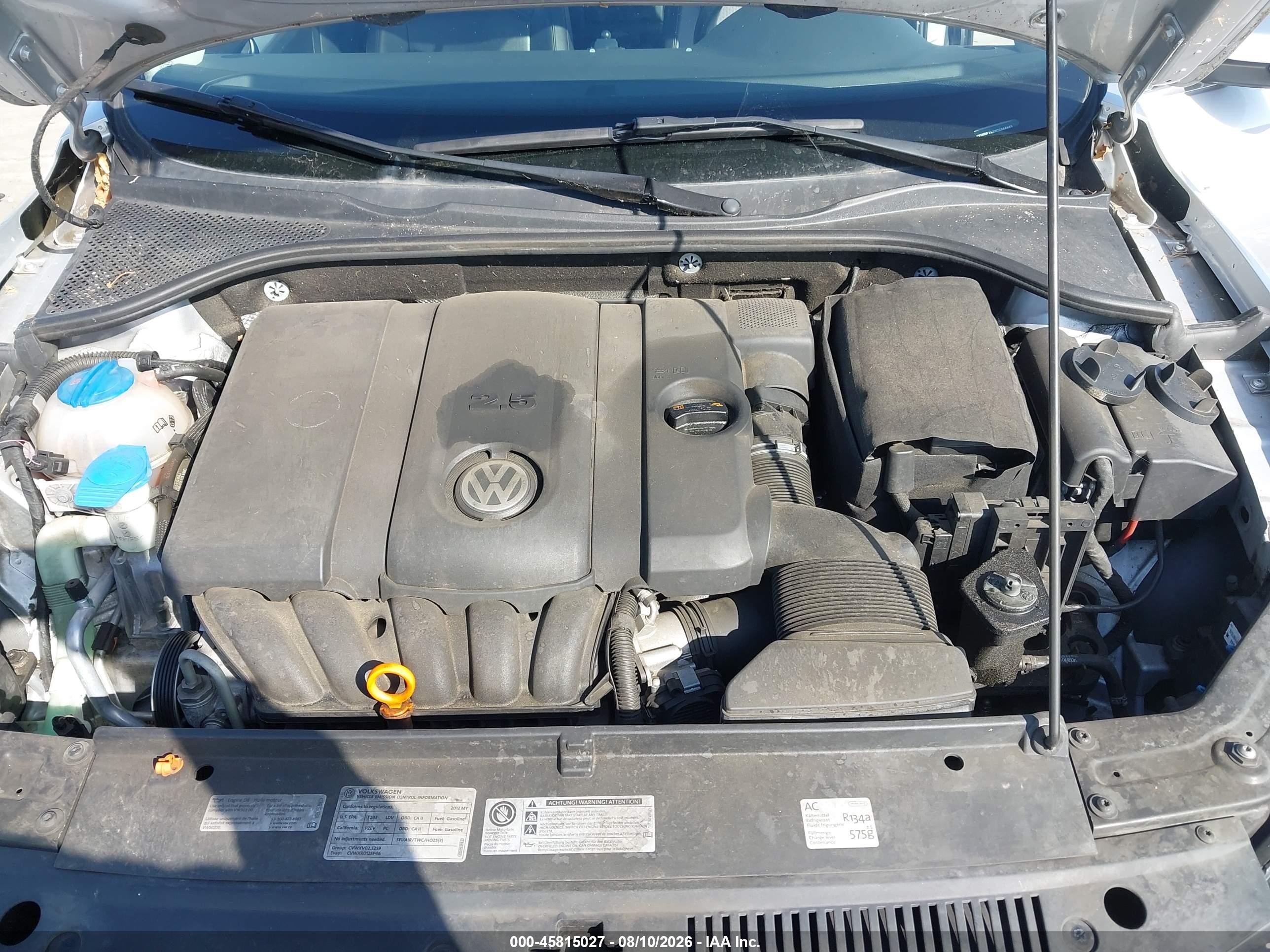 2012 Volkswagen Passat 2.5l Se Silver vin: 1VWBP7A33CC066869