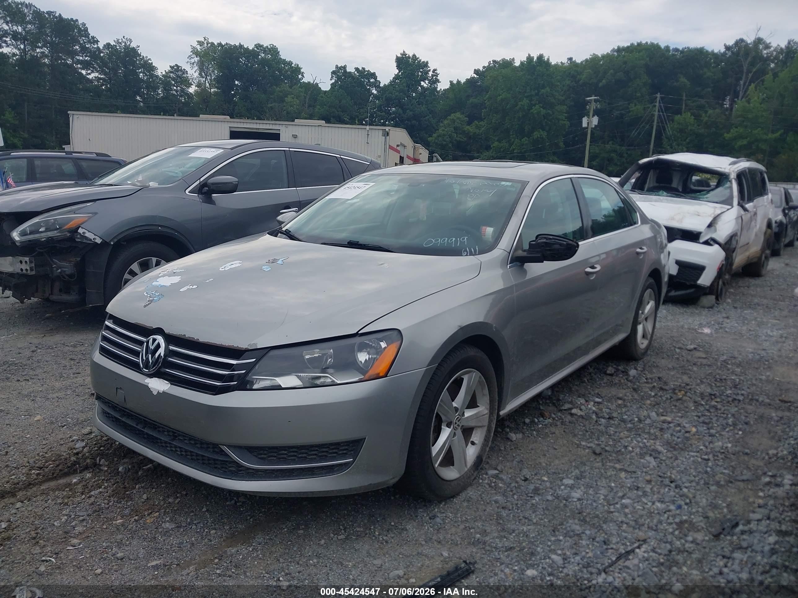 2012 Volkswagen Passat 2.5l Se Gray vin: 1VWBP7A33CC099919