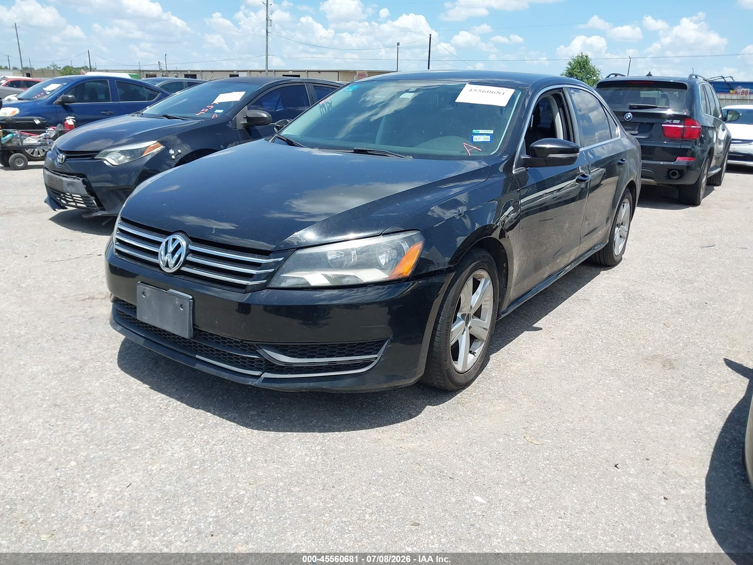 2013 Volkswagen Passat 2.5l Se Black vin: 1VWBP7A33DC037003