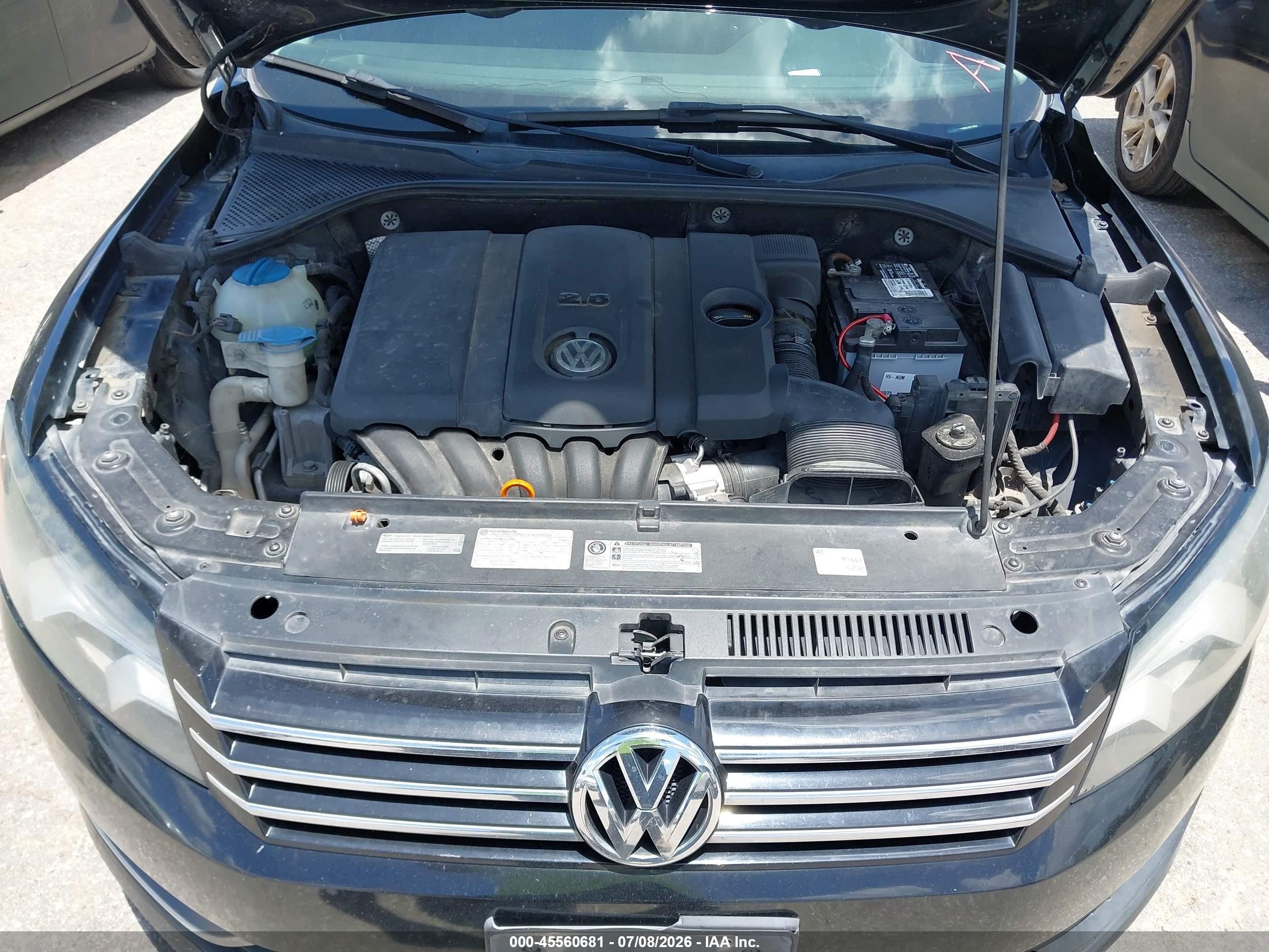 2013 Volkswagen Passat 2.5l Se Black vin: 1VWBP7A33DC037003