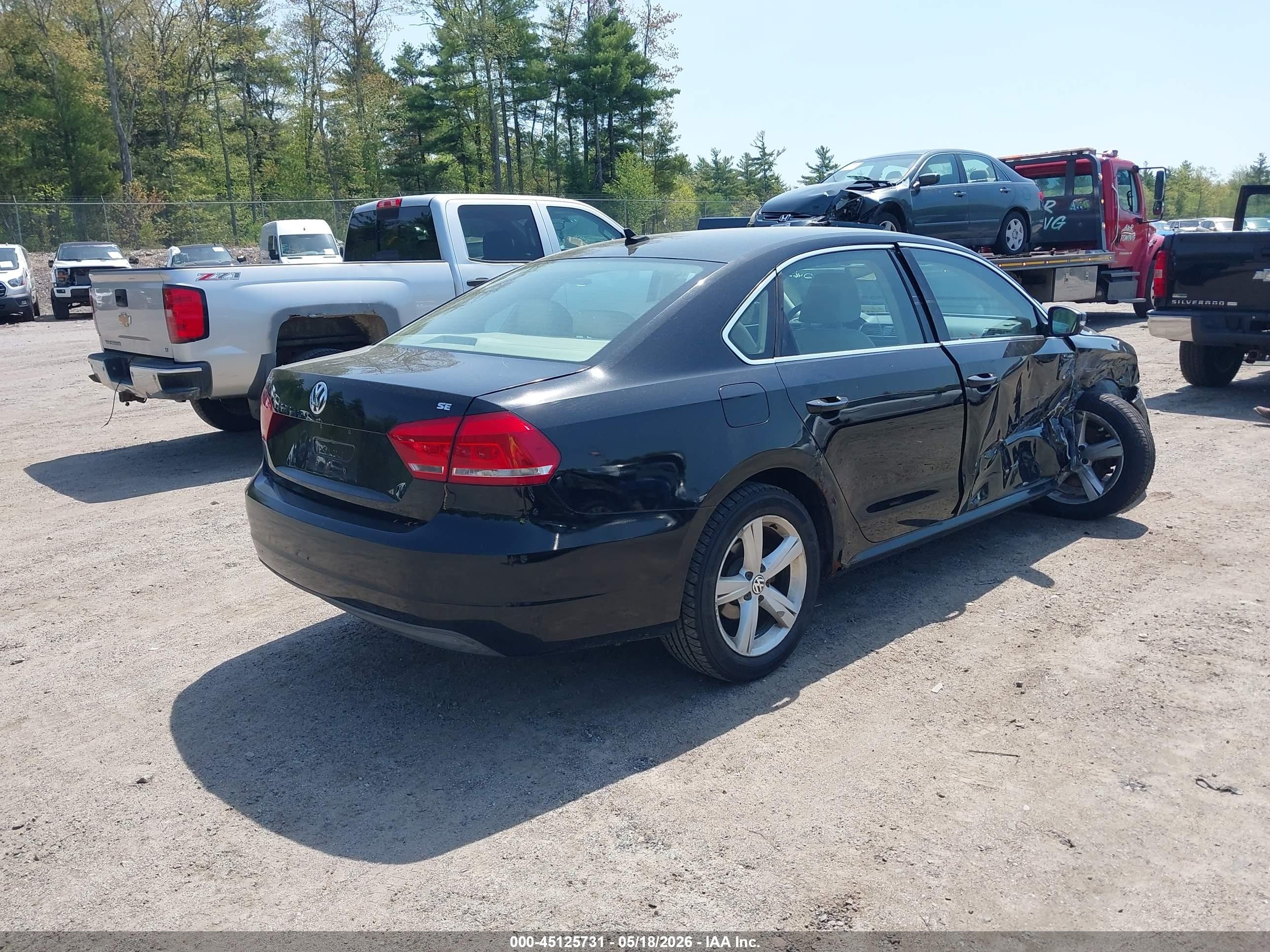2013 Volkswagen Passat 2.5l Se Black vin: 1VWBP7A33DC045036