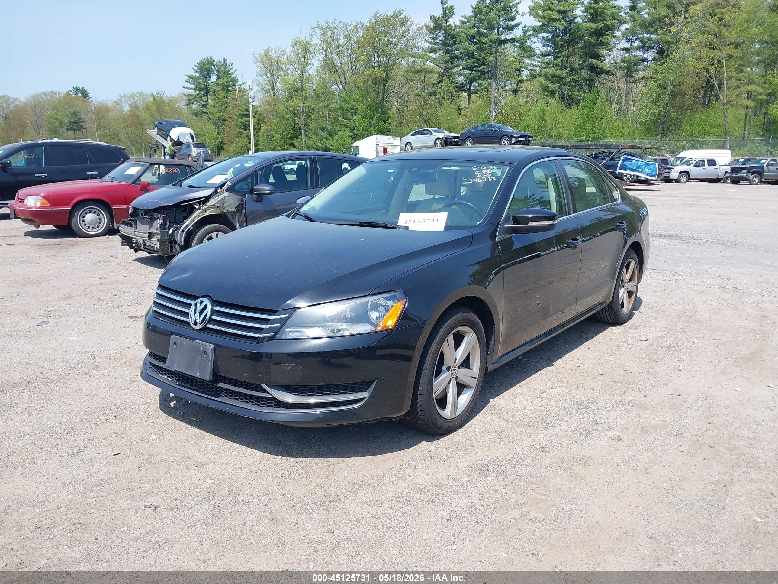 2013 Volkswagen Passat 2.5l Se Black vin: 1VWBP7A33DC045036