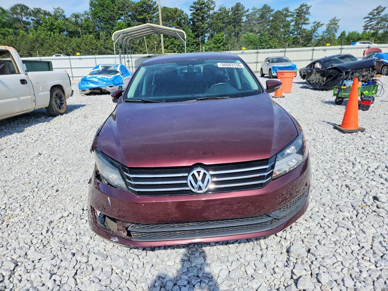 2012 Volkswagen Passat Se Burgundy vin: 1VWBP7A34CC007121