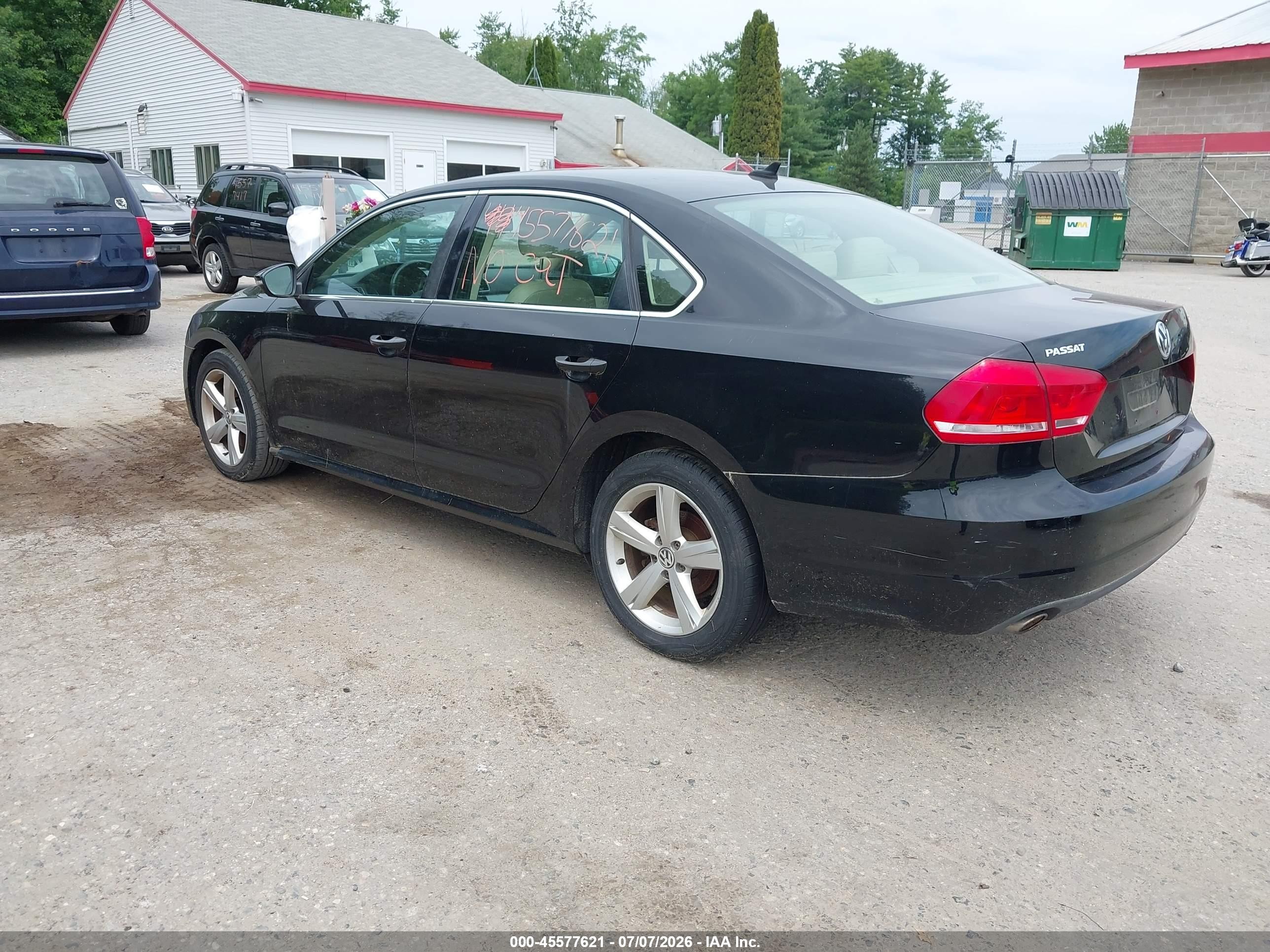 2012 Volkswagen Passat 2.5l Se Black vin: 1VWBP7A34CC023366