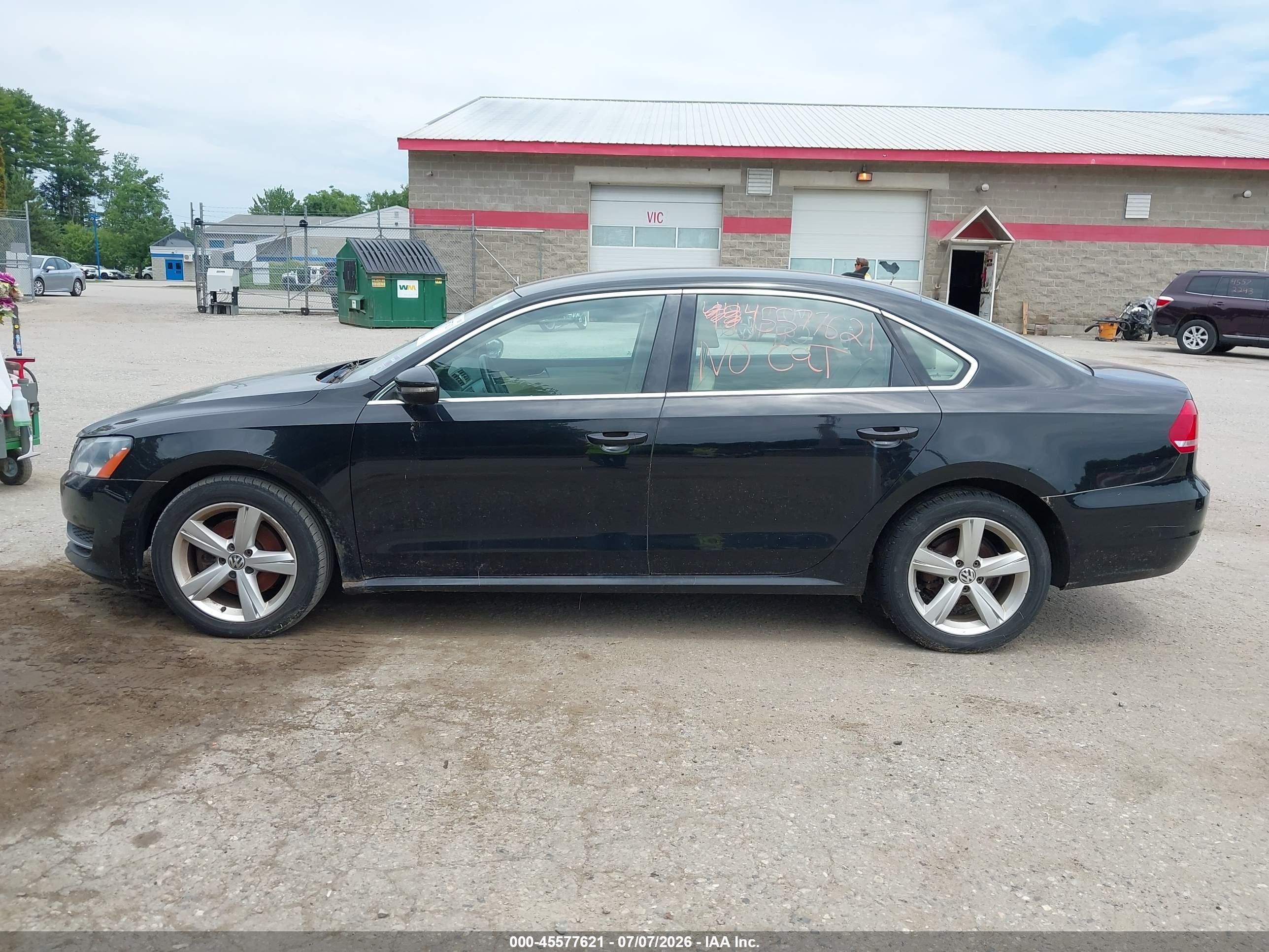 2012 Volkswagen Passat 2.5l Se Black vin: 1VWBP7A34CC023366