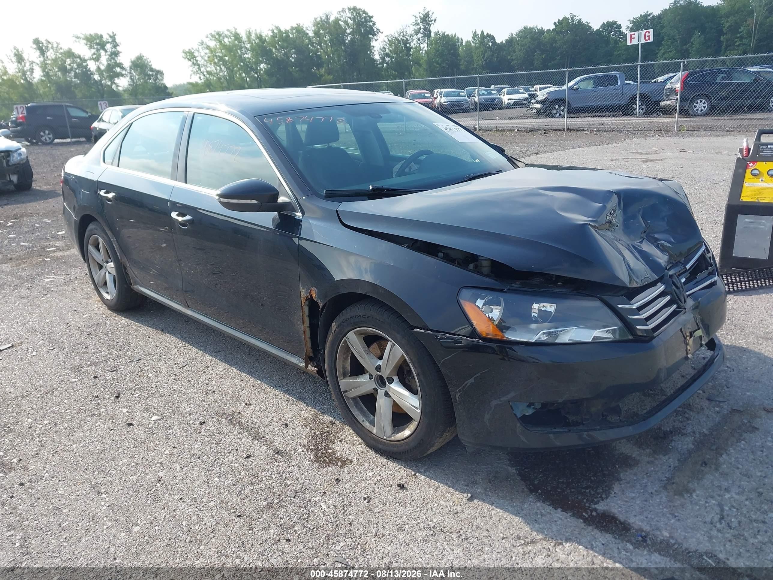 2012 Volkswagen Passat 2.5l Se Black vin: 1VWBP7A34CC033945