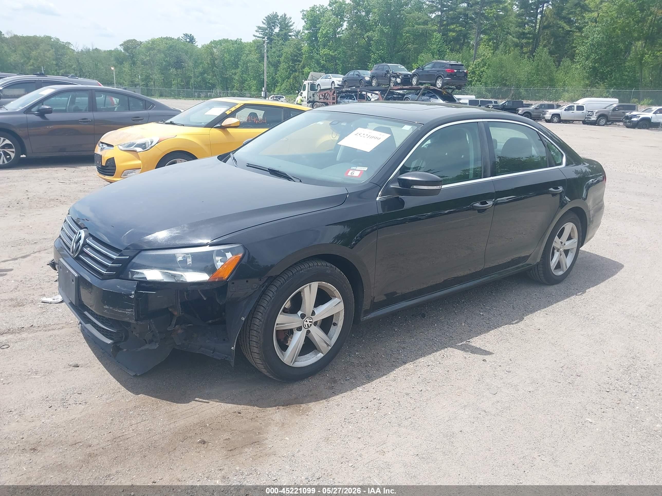 2013 Volkswagen Passat 2.5l Se Black vin: 1VWBP7A34DC016287