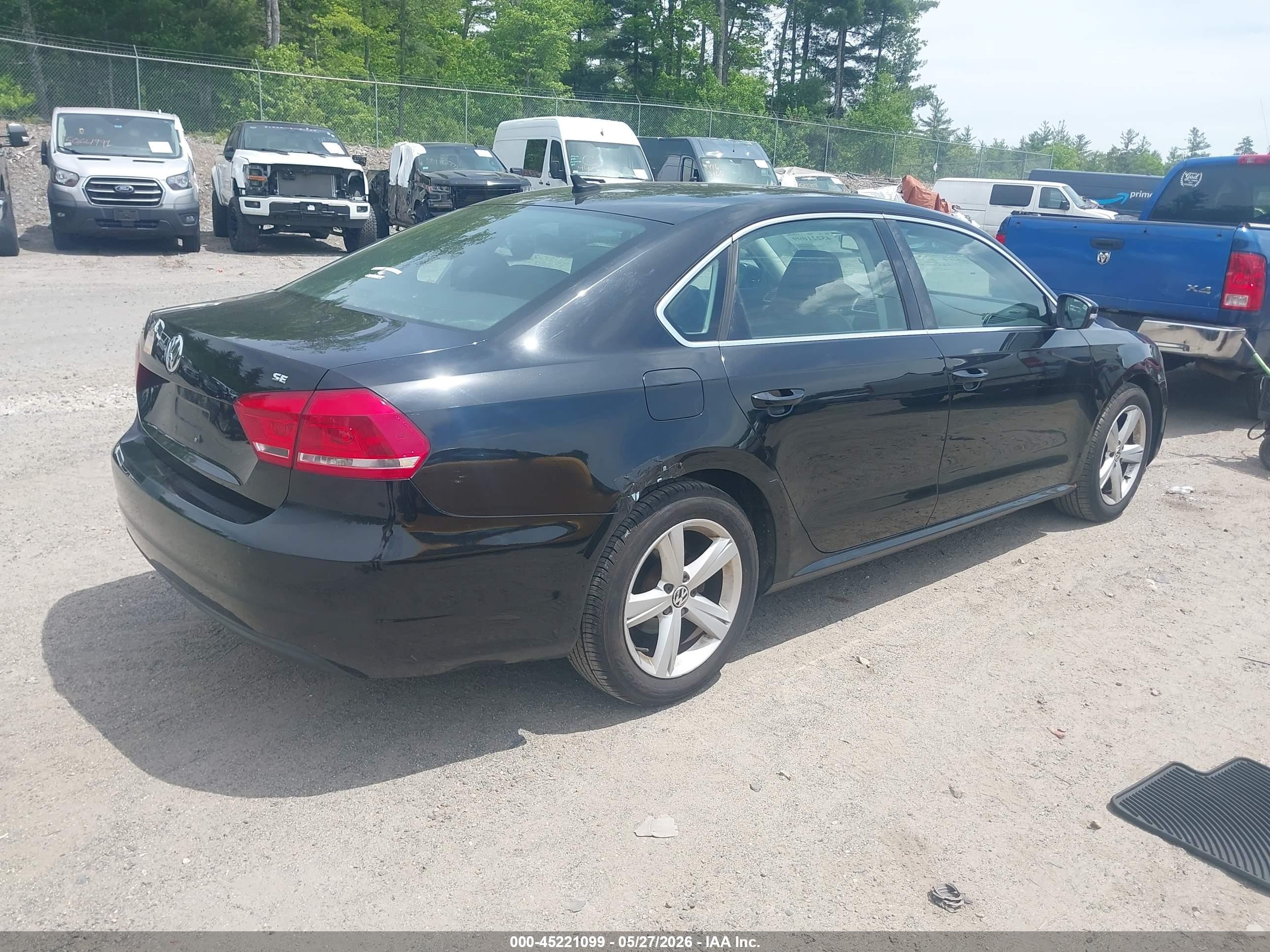 2013 Volkswagen Passat 2.5l Se Black vin: 1VWBP7A34DC016287
