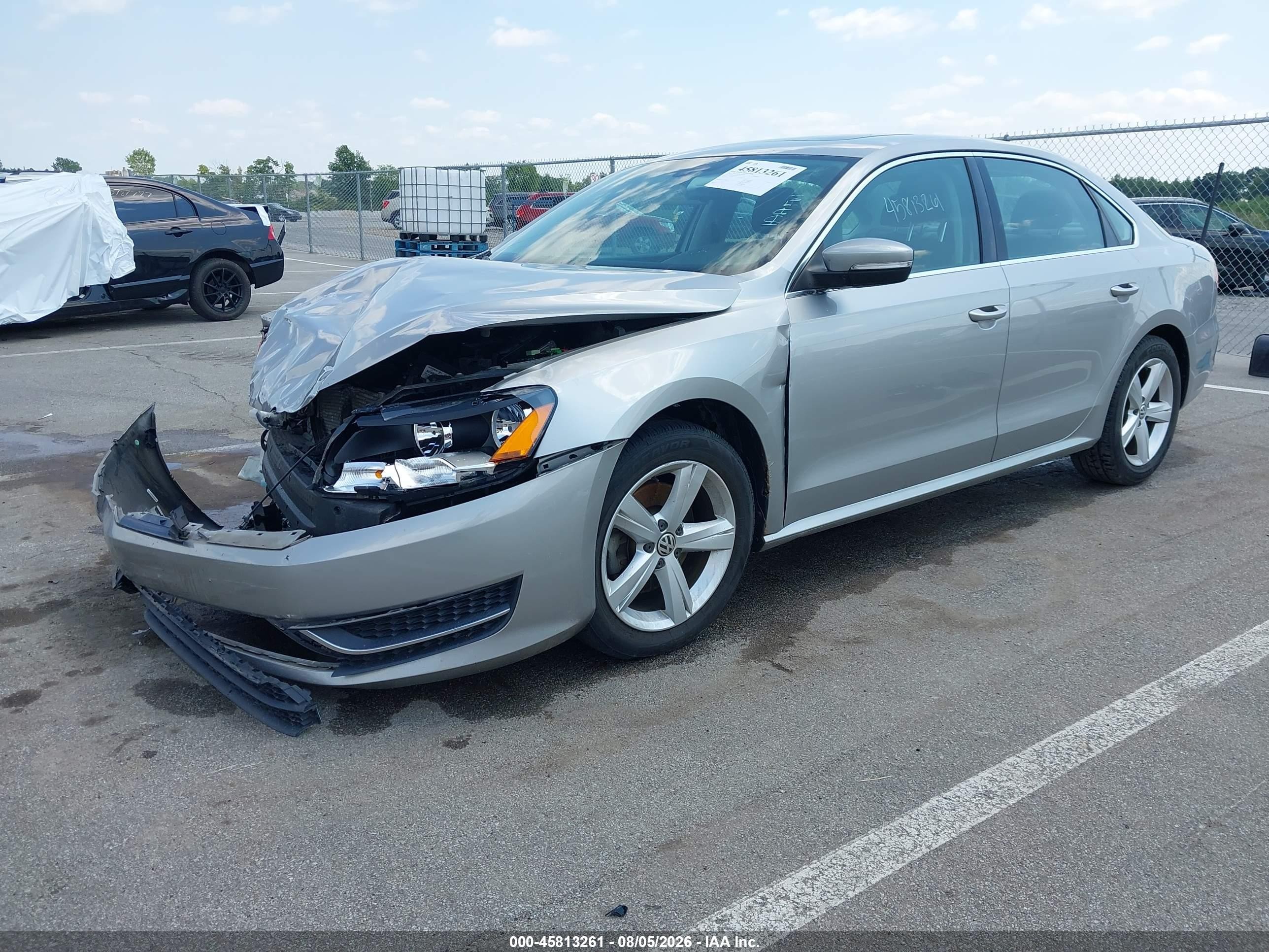 2013 Volkswagen Passat 2.5l Se Gray vin: 1VWBP7A34DC074724