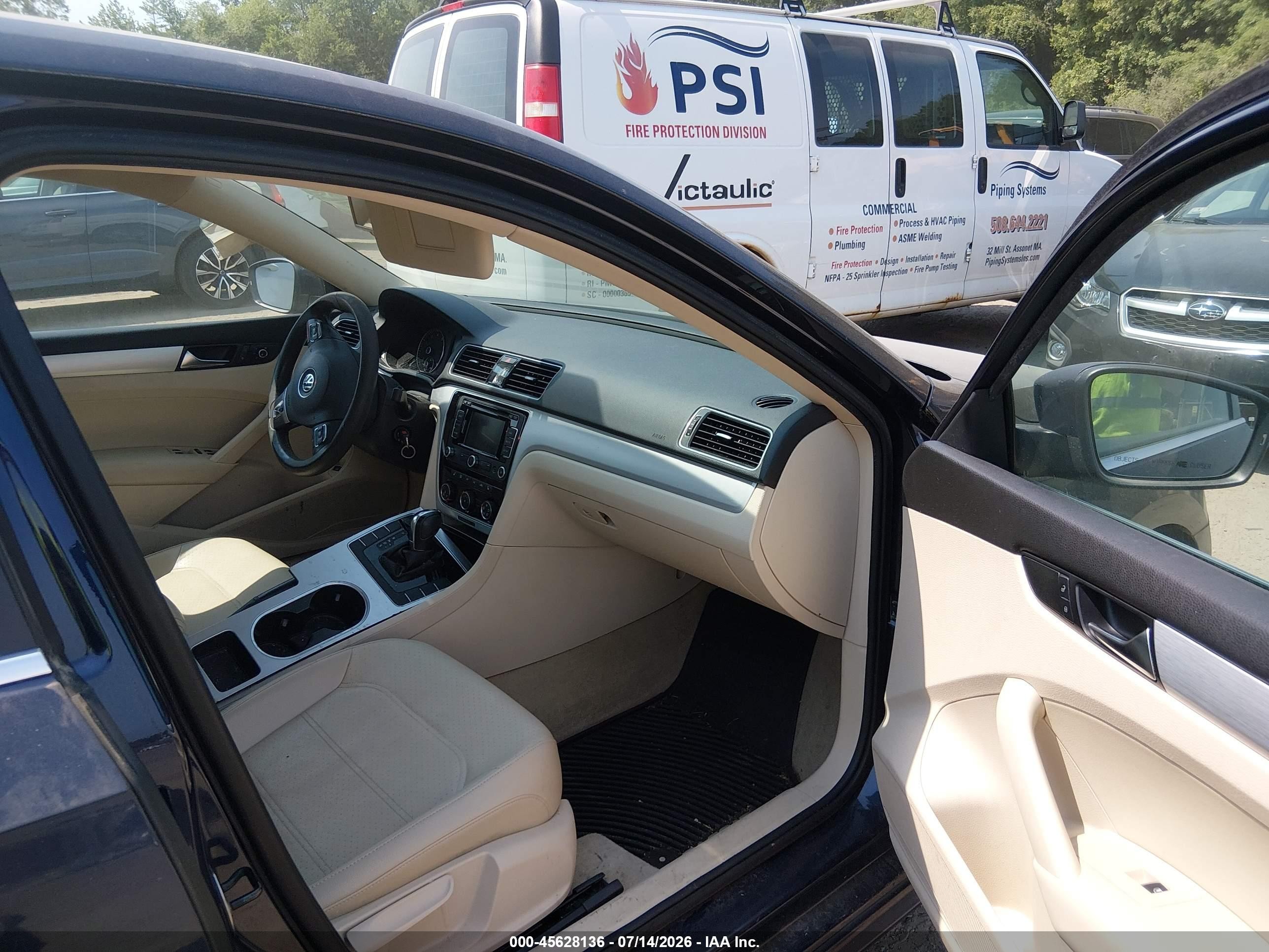 2013 Volkswagen Passat 2.5l Se Dark Blue vin: 1VWBP7A34DC092737