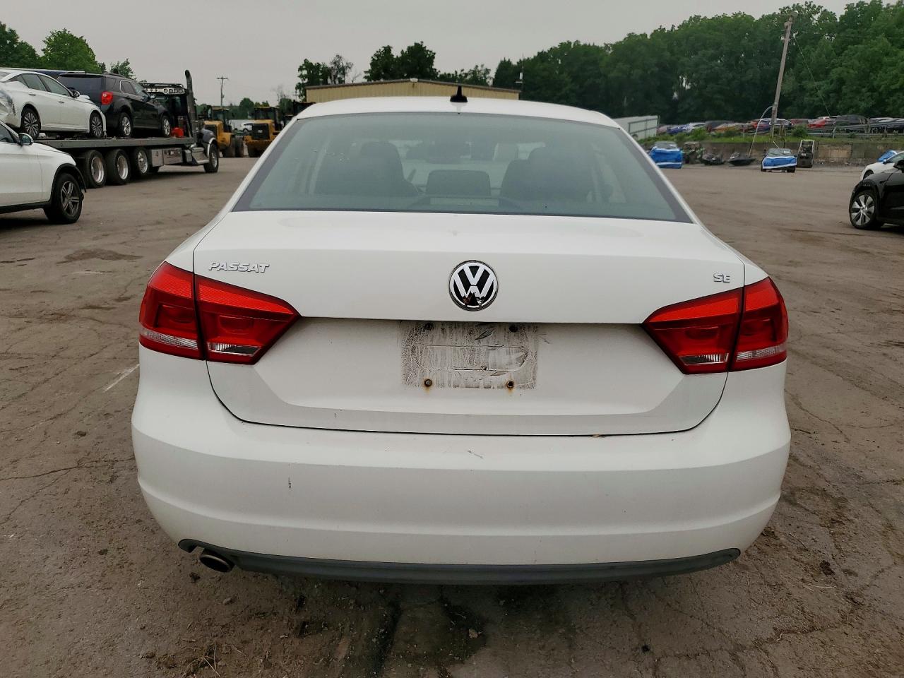 2012 Volkswagen Passat Se White vin: 1VWBP7A35CC014160