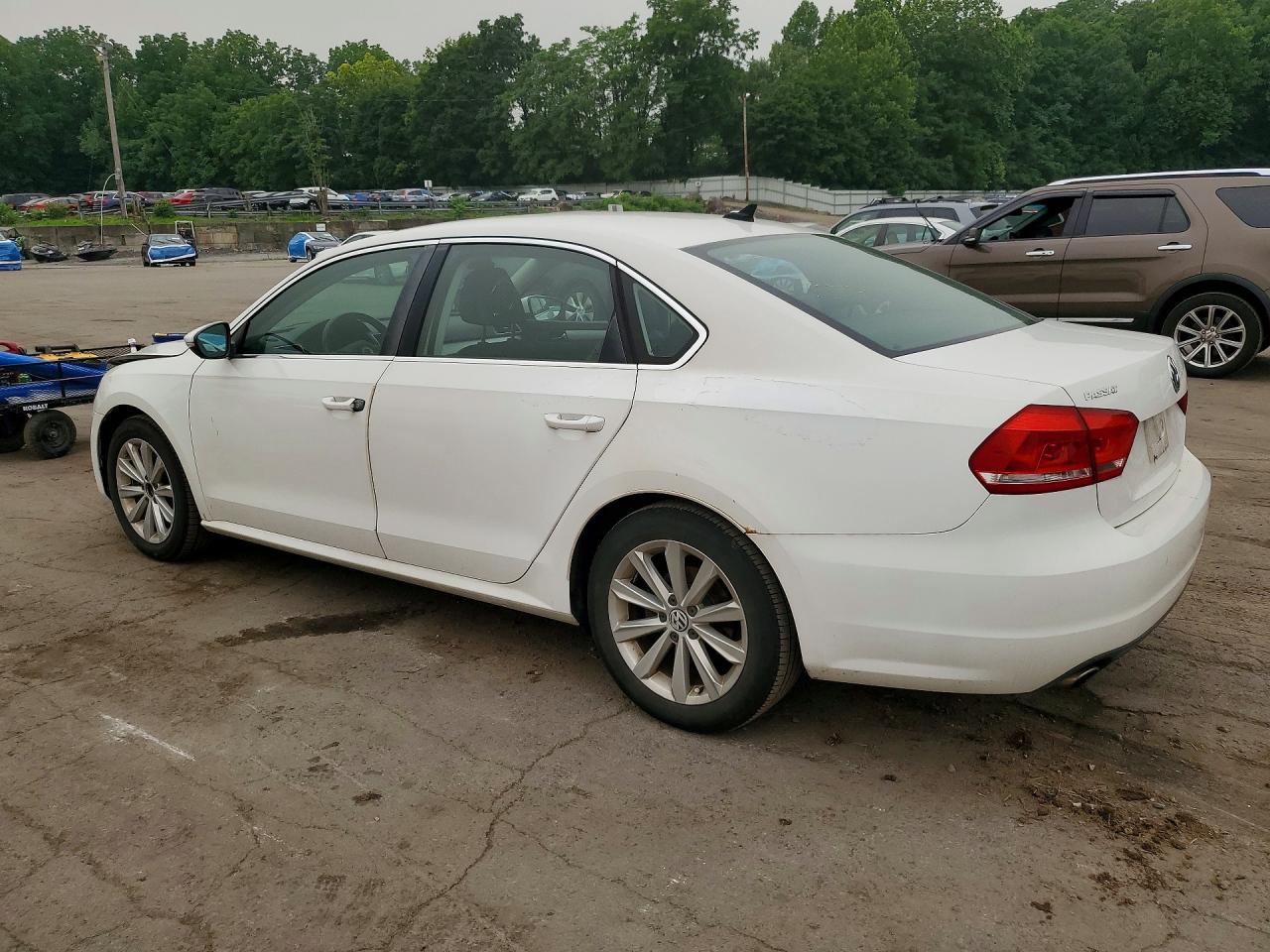 2012 Volkswagen Passat Se White vin: 1VWBP7A35CC014160