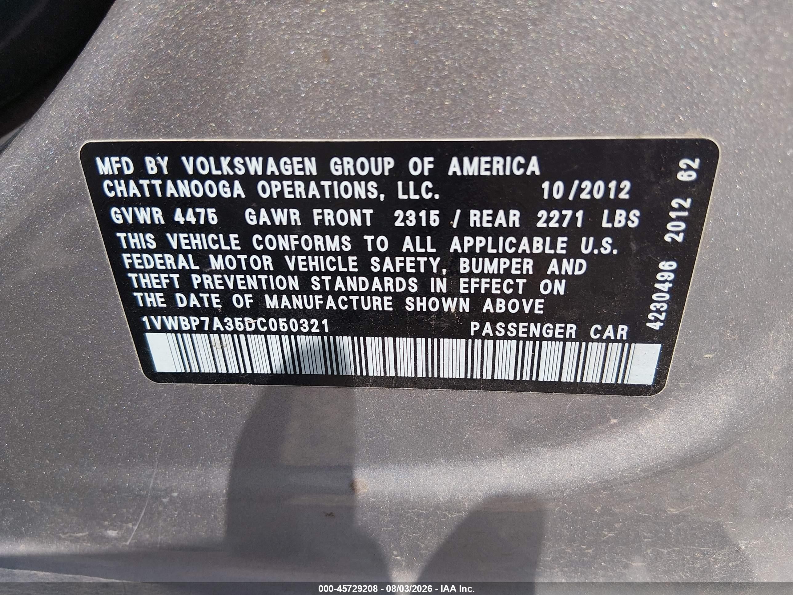 2013 Volkswagen Passat 2.5l Se Silver vin: 1VWBP7A35DC050321