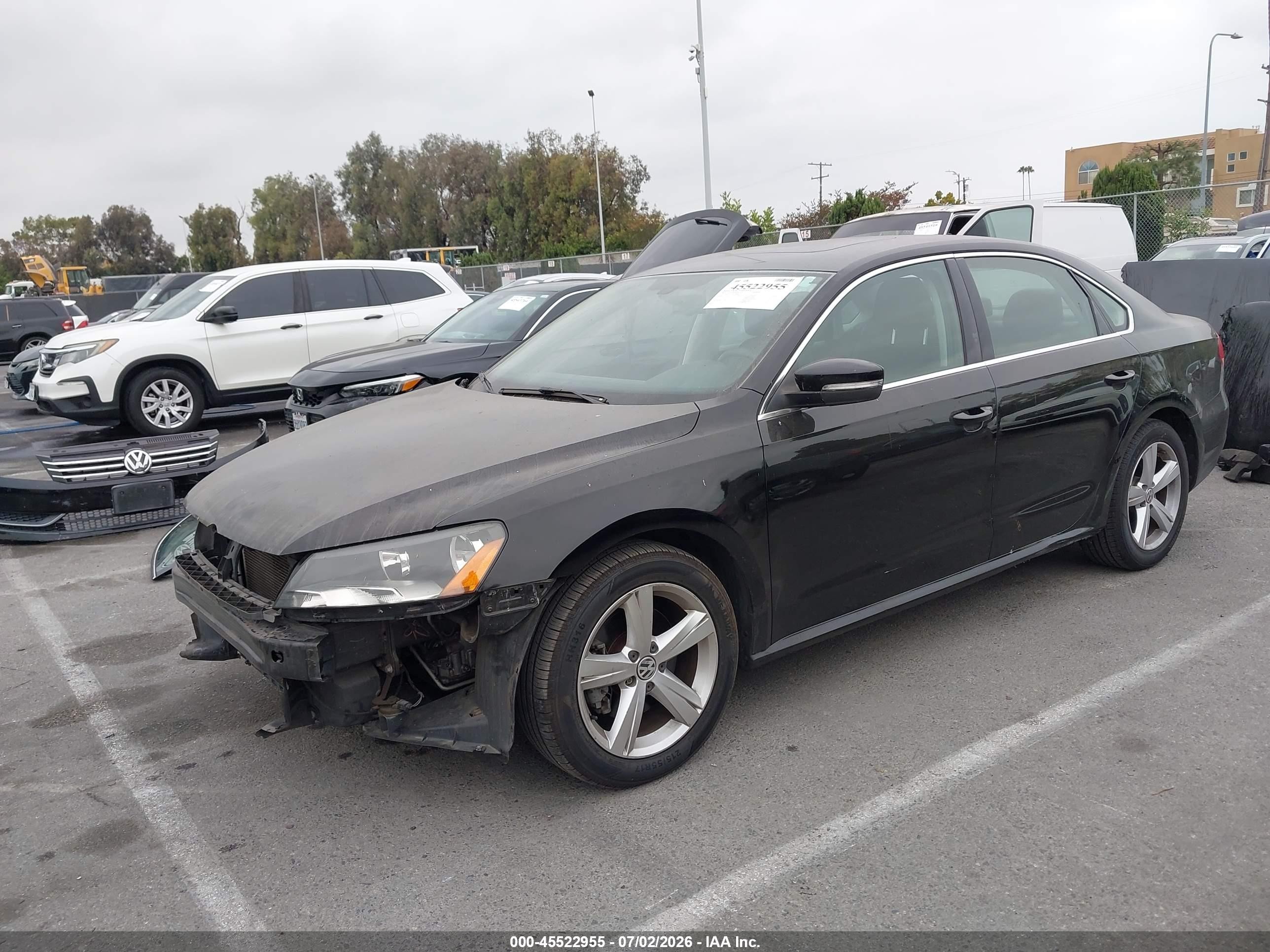 2013 Volkswagen Passat 2.5l Se Black vin: 1VWBP7A35DC118889