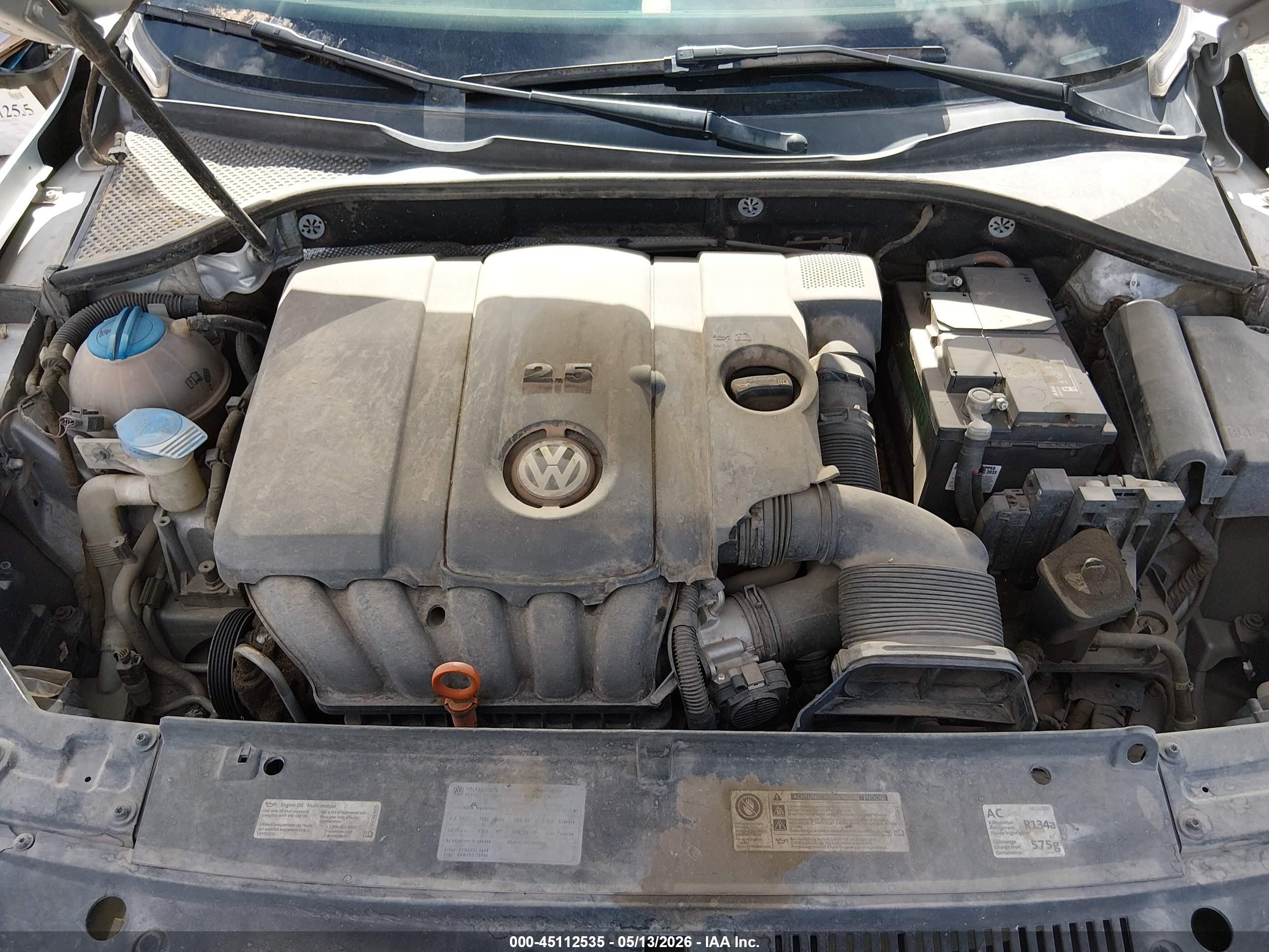 2013 Volkswagen Passat 2.5l Se Silver vin: 1VWBP7A35DC122800