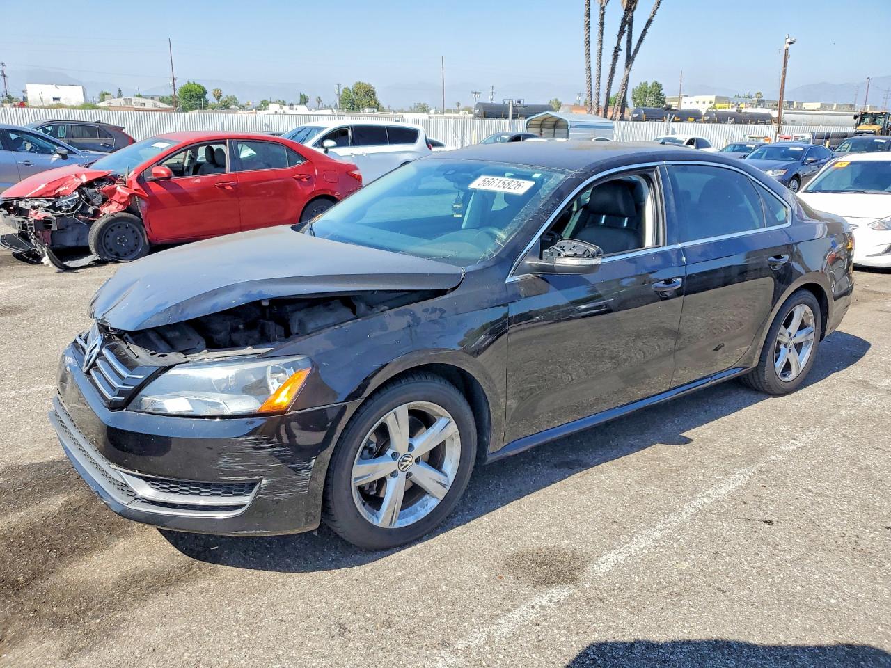 2014 Volkswagen Passat Se Черный vin: 1VWBP7A35EC006952