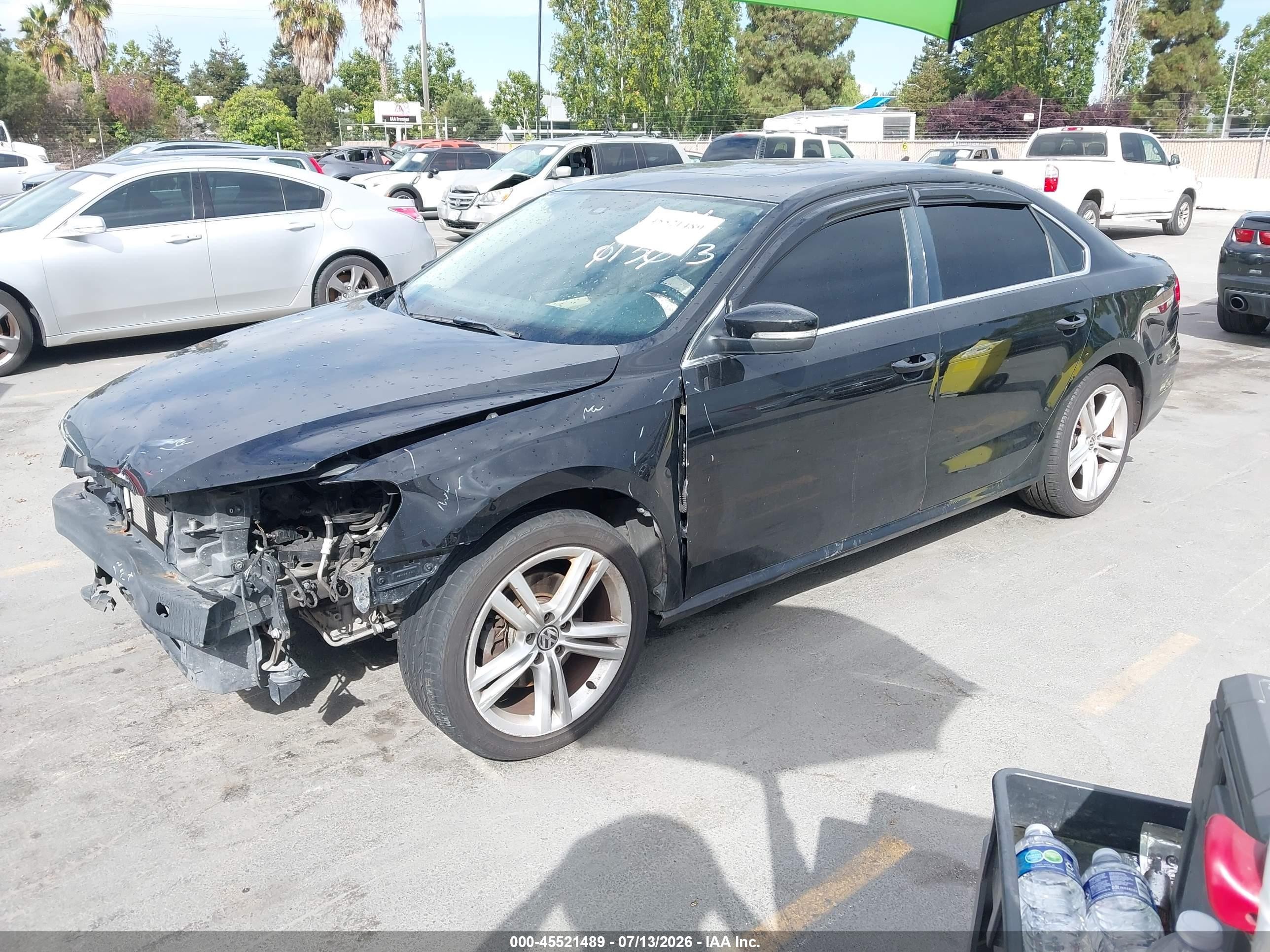 2014 Volkswagen Passat 2.5l Se Black vin: 1VWBP7A35EC013013
