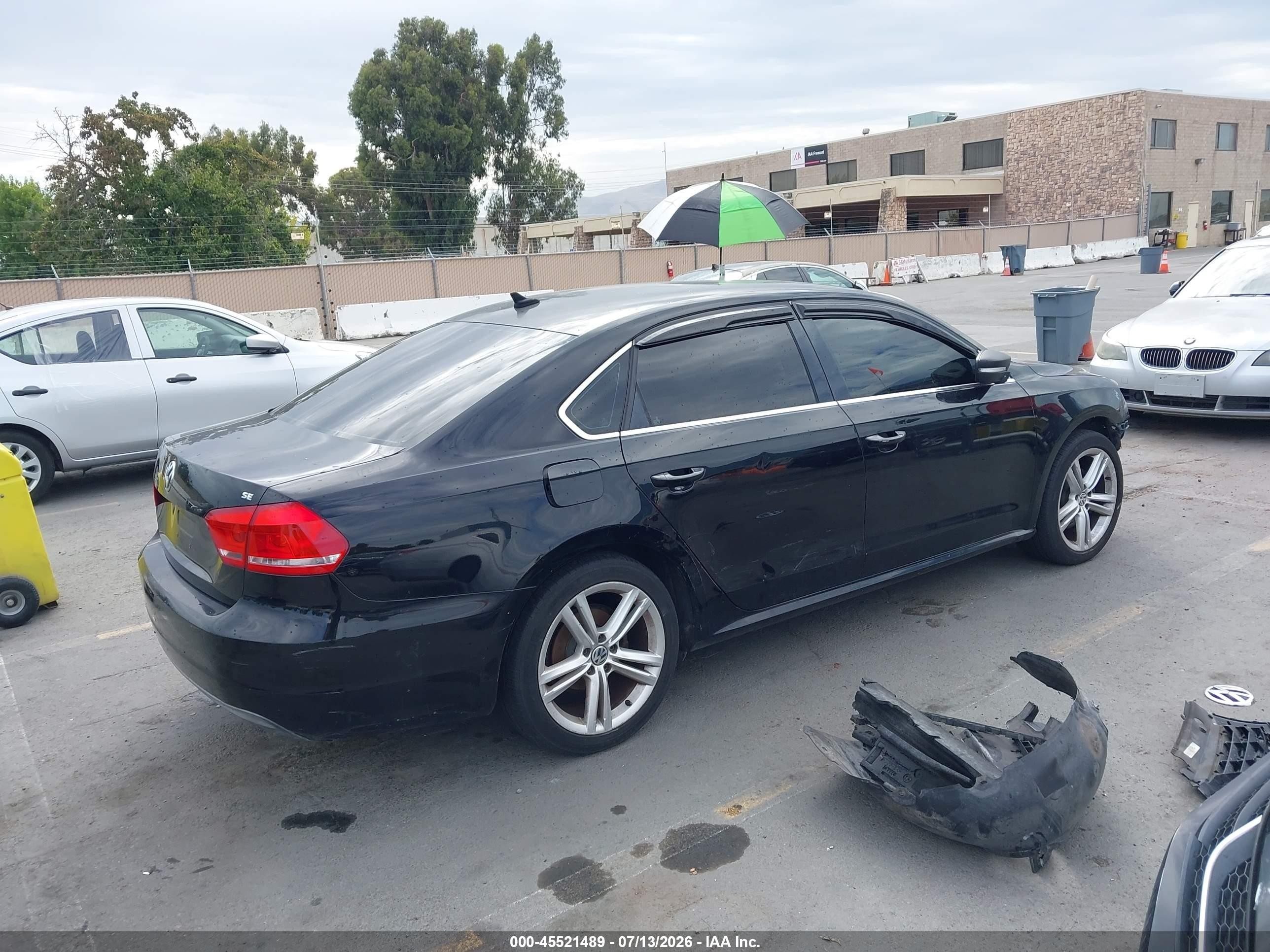 2014 Volkswagen Passat 2.5l Se Black vin: 1VWBP7A35EC013013