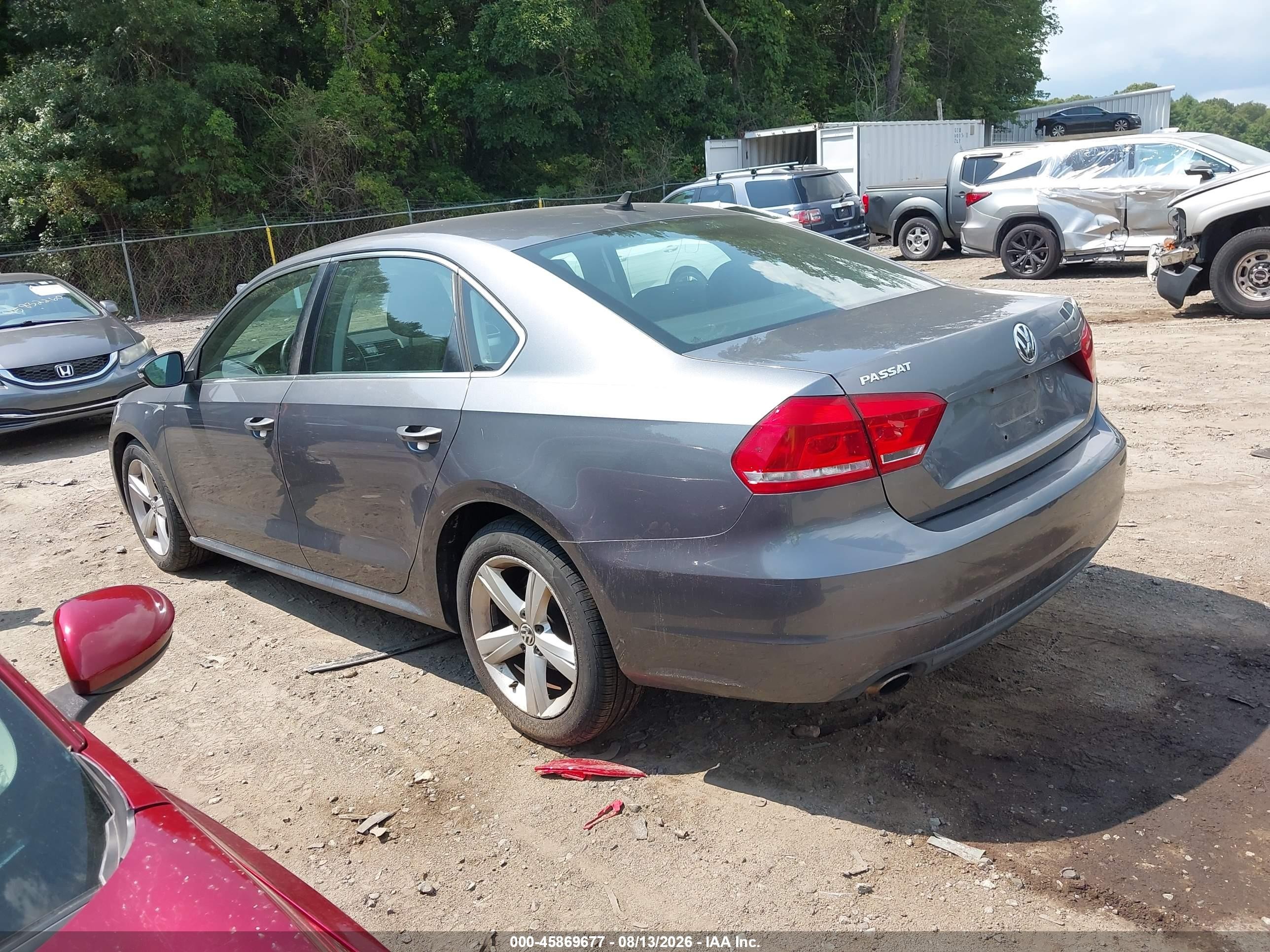 2012 Volkswagen Passat 2.5l Se Gray vin: 1VWBP7A36CC031775