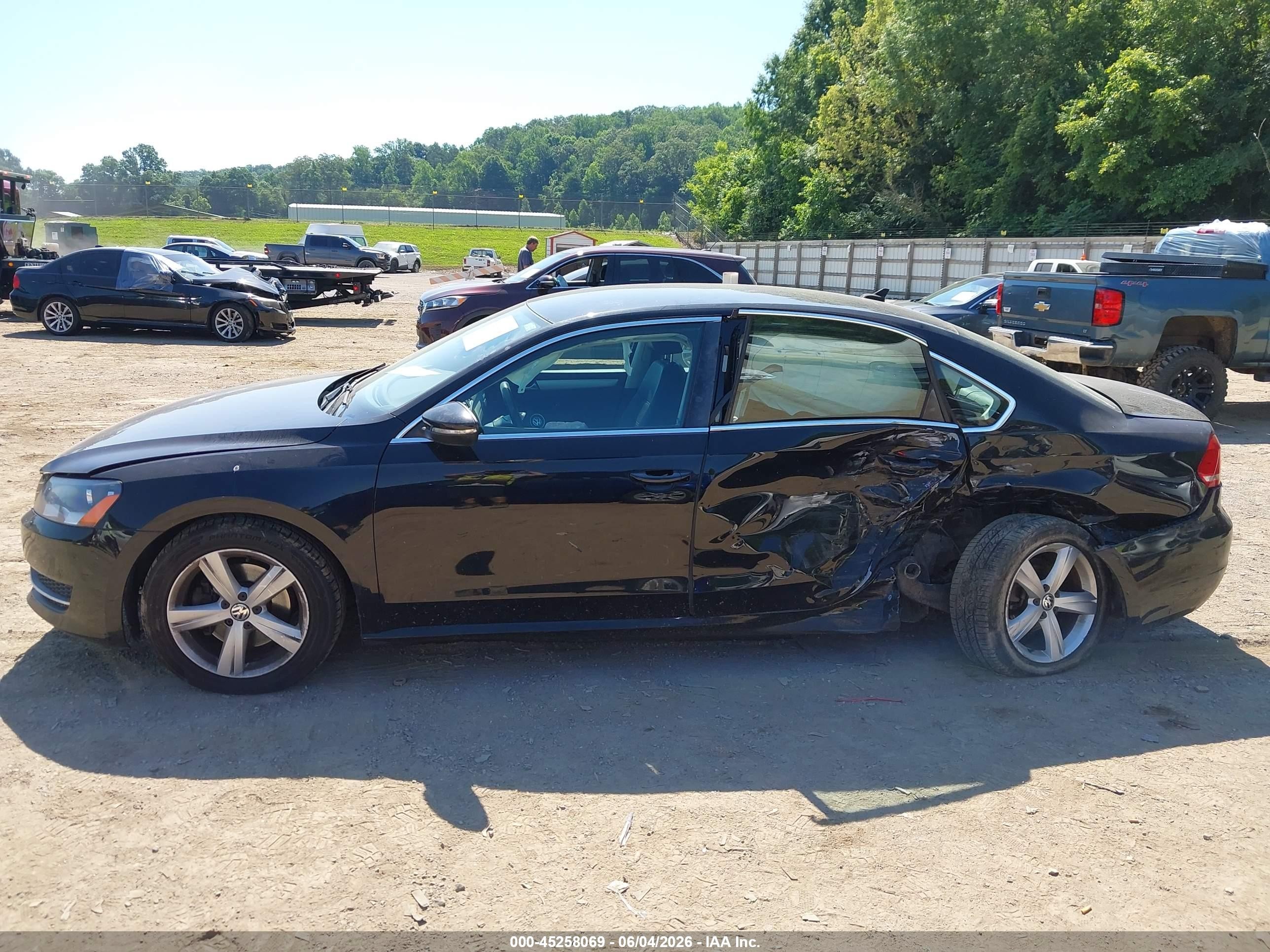 2012 Volkswagen Passat 2.5l Se Black vin: 1VWBP7A36CC044073