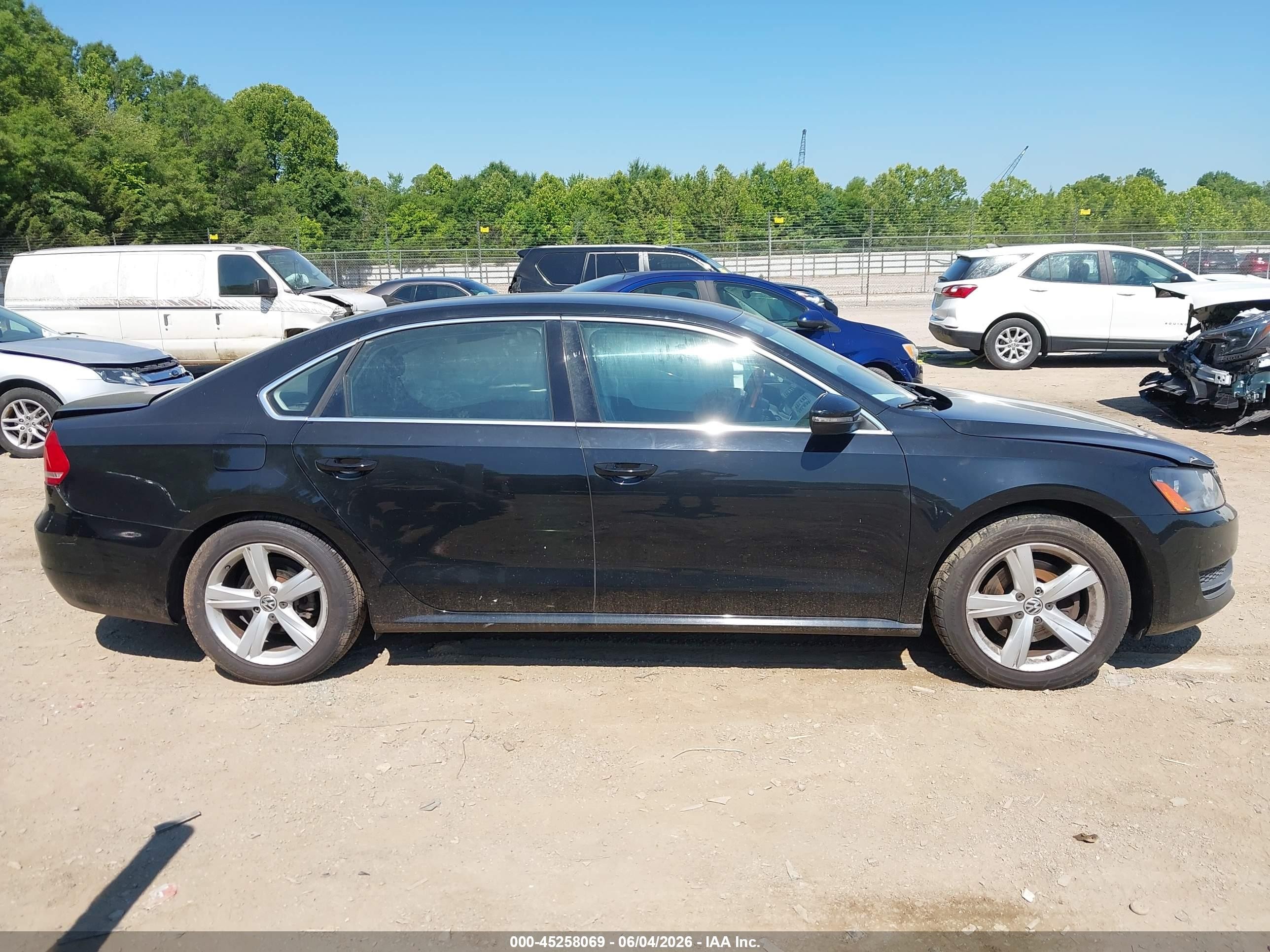 2012 Volkswagen Passat 2.5l Se Black vin: 1VWBP7A36CC044073