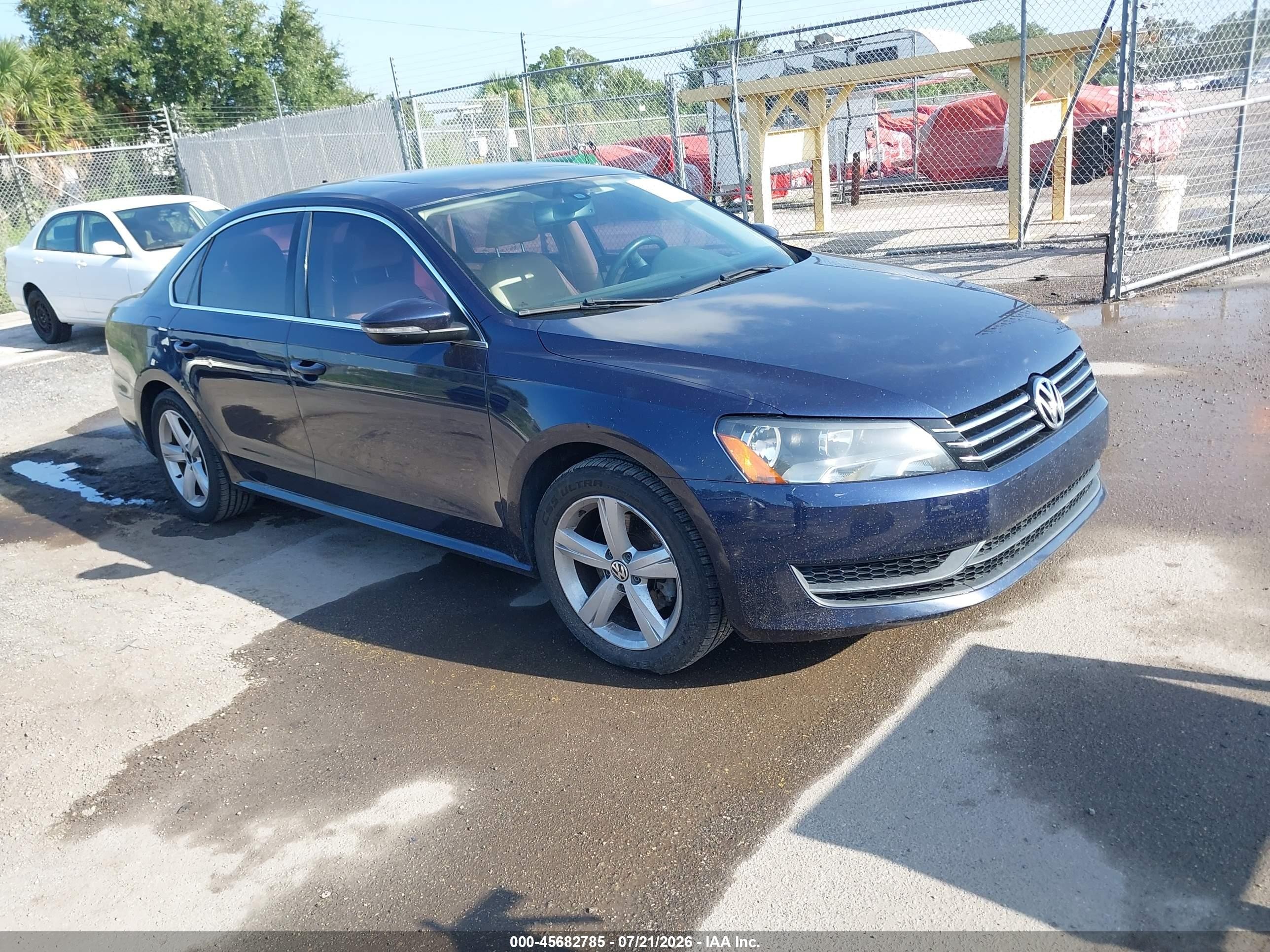 2012 Volkswagen Passat 2.5l Se Синий vin: 1VWBP7A36CC092026