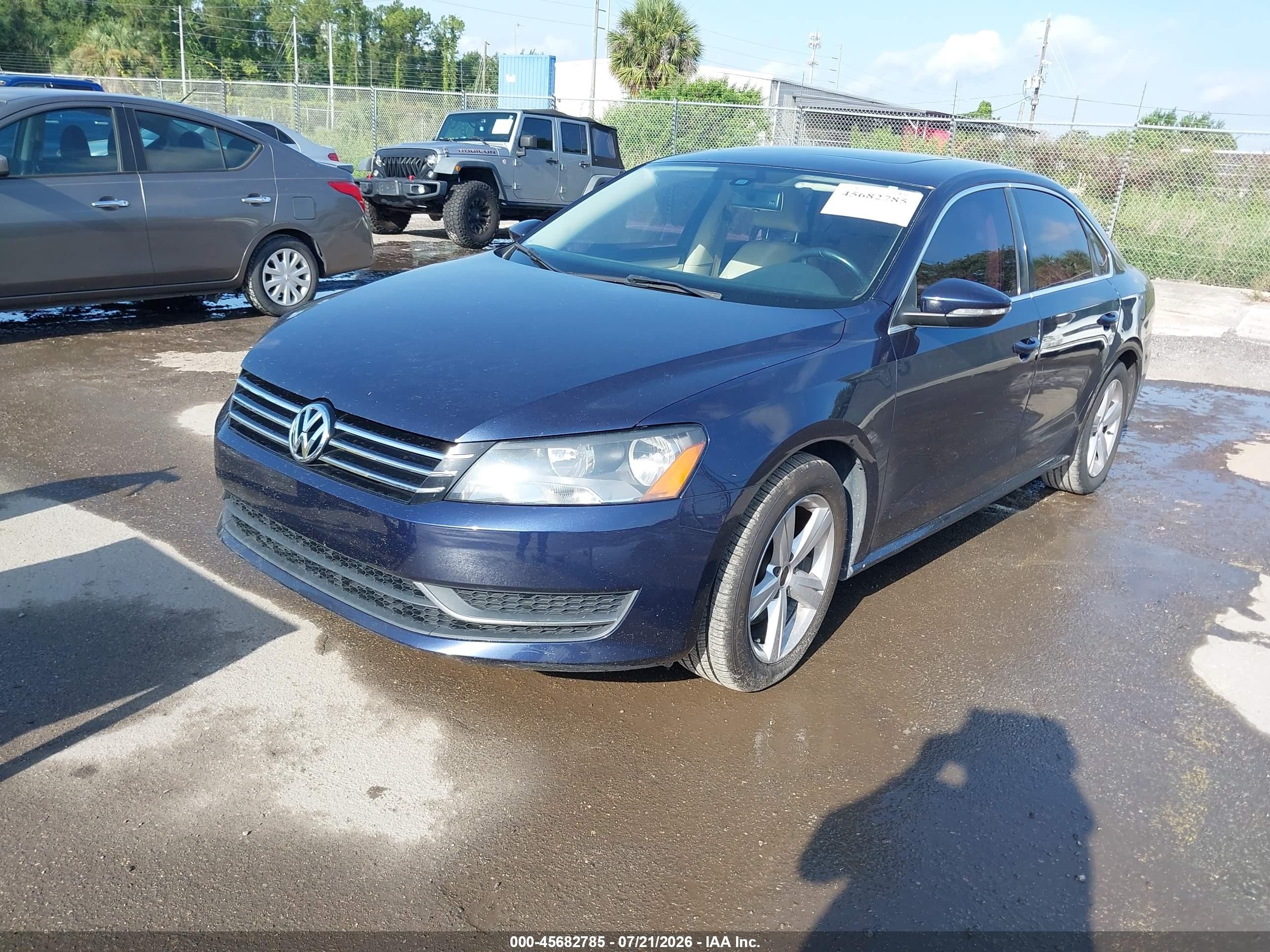 2012 Volkswagen Passat 2.5l Se Blue vin: 1VWBP7A36CC092026