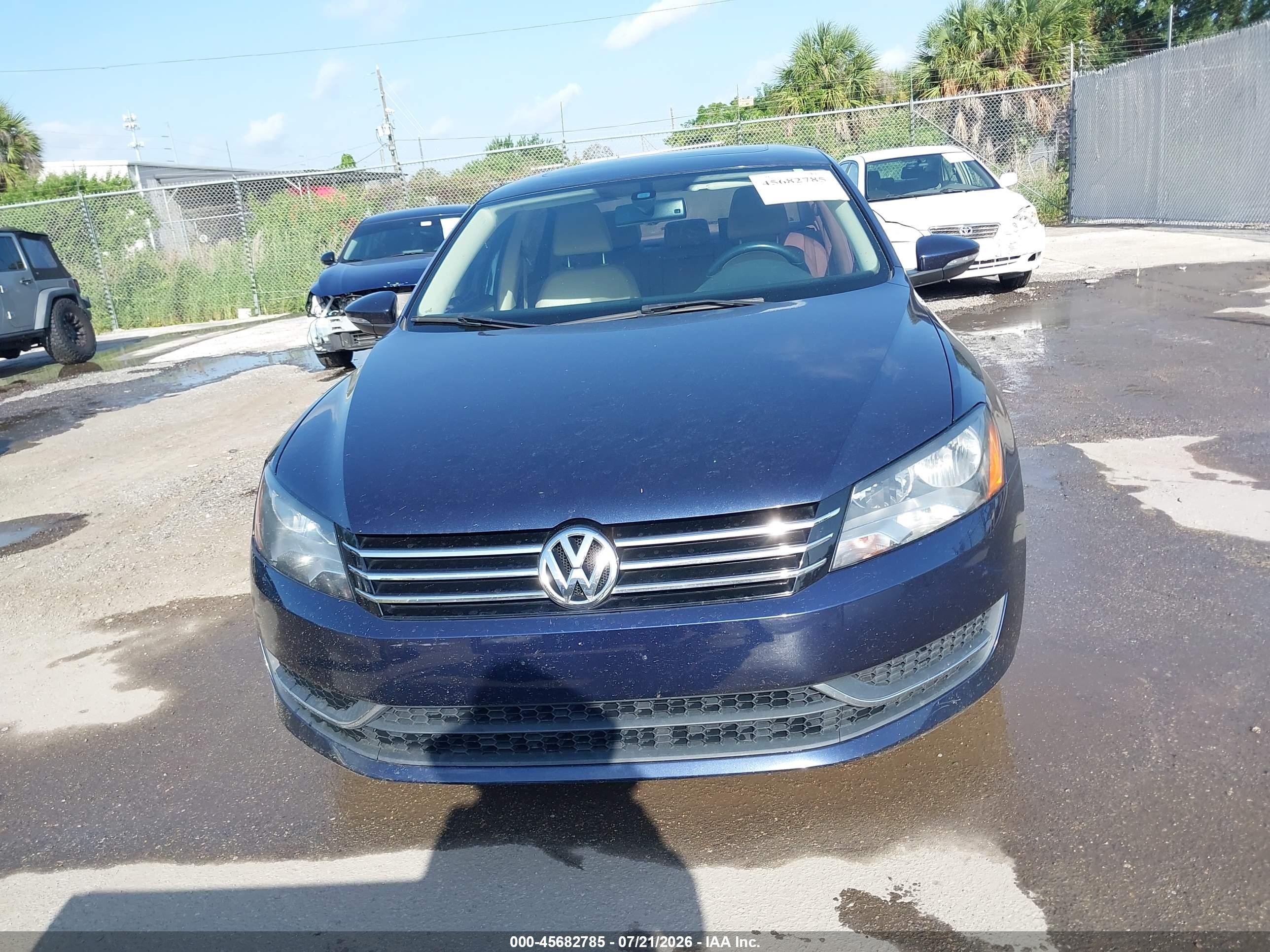 2012 Volkswagen Passat 2.5l Se Blue vin: 1VWBP7A36CC092026