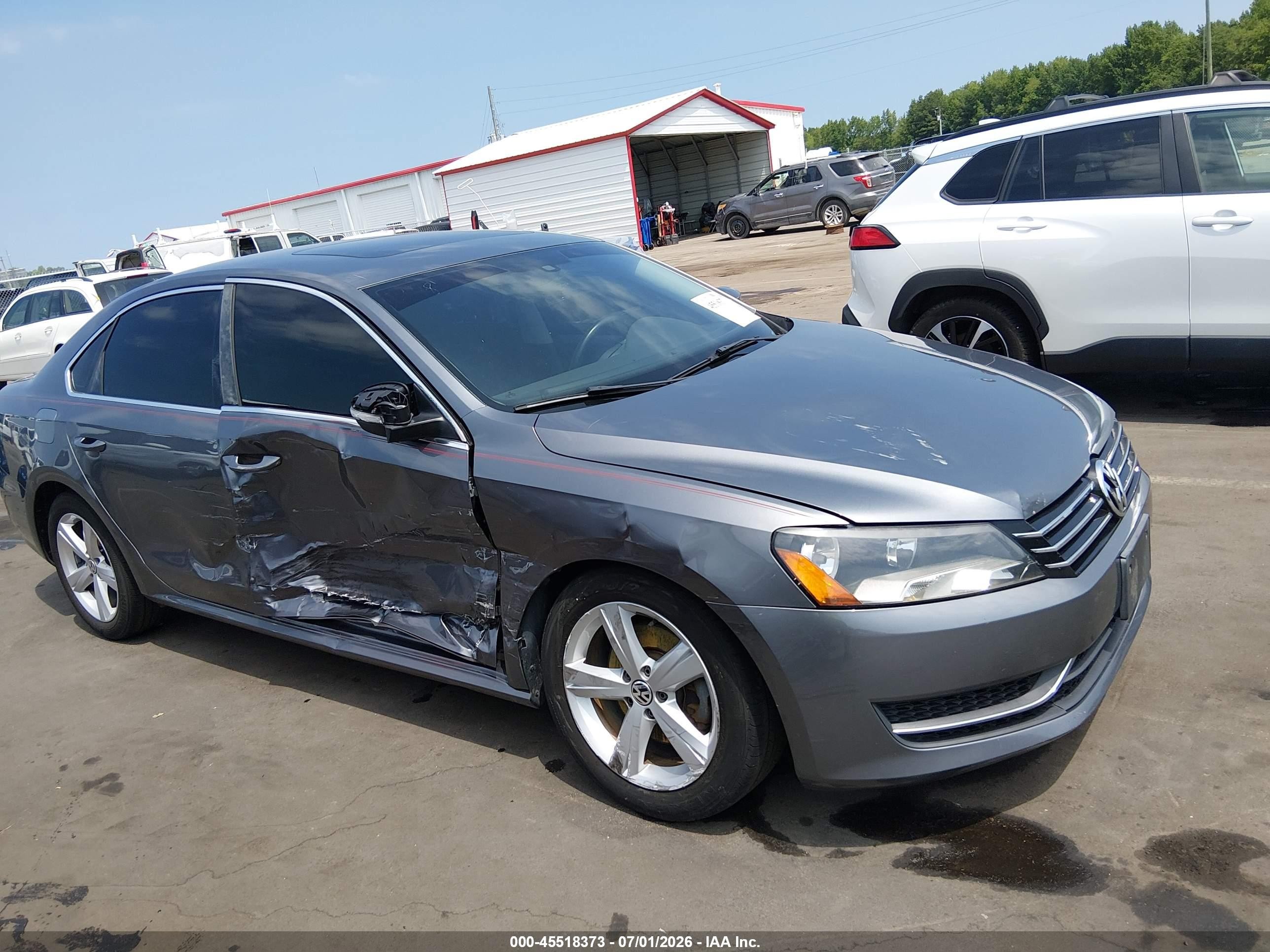 2013 Volkswagen Passat 2.5l Se Gray vin: 1VWBP7A36DC018106
