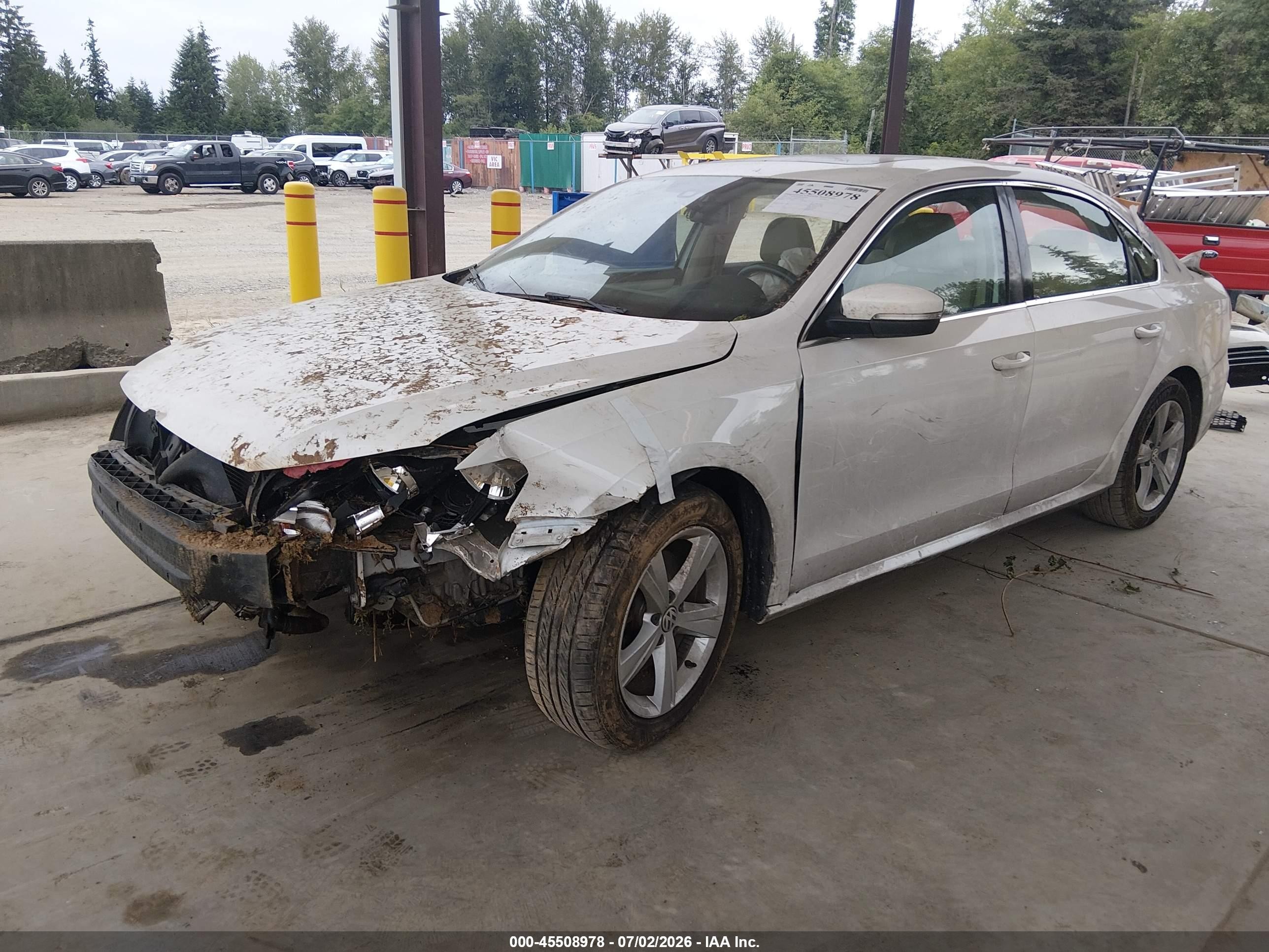 2013 Volkswagen Passat 2.5l Se White vin: 1VWBP7A36DC071310
