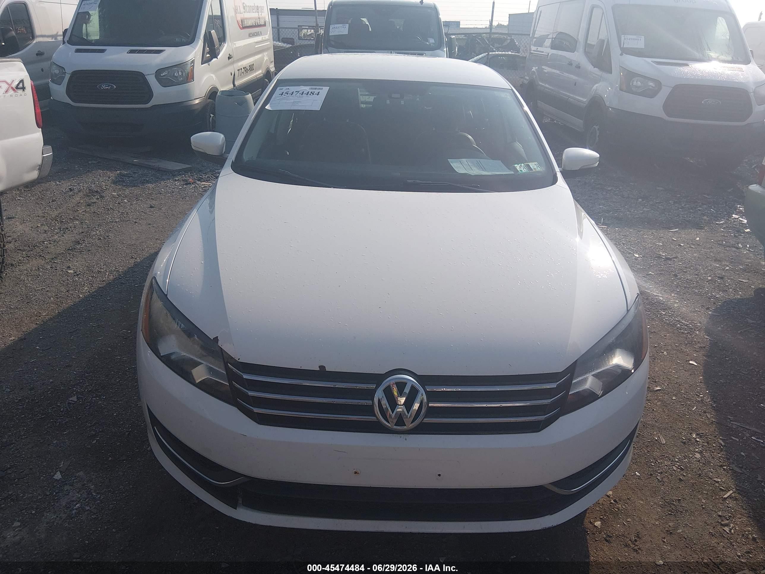 2013 Volkswagen Passat 2.5l Se White vin: 1VWBP7A36DC097325