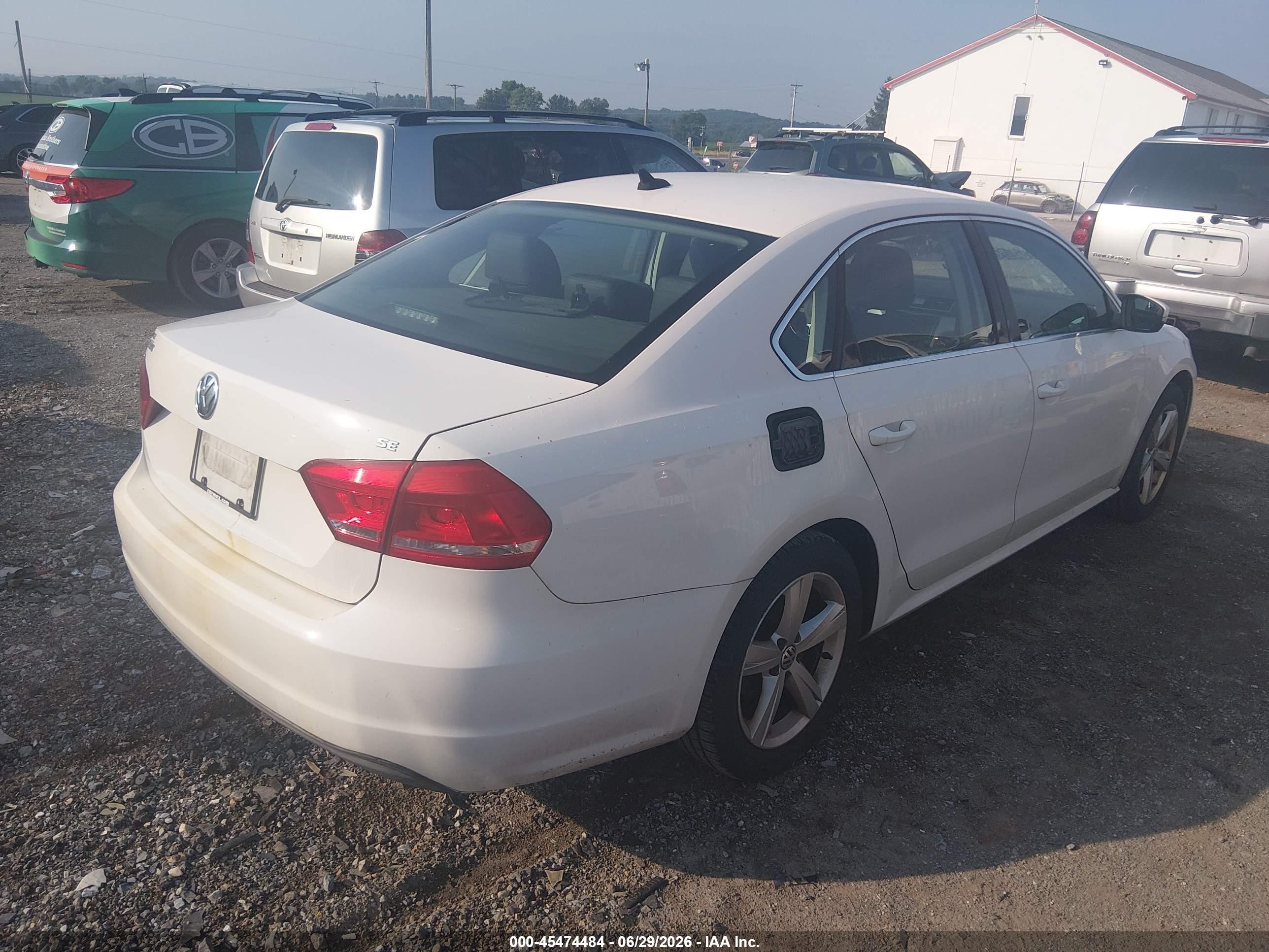 2013 Volkswagen Passat 2.5l Se White vin: 1VWBP7A36DC097325