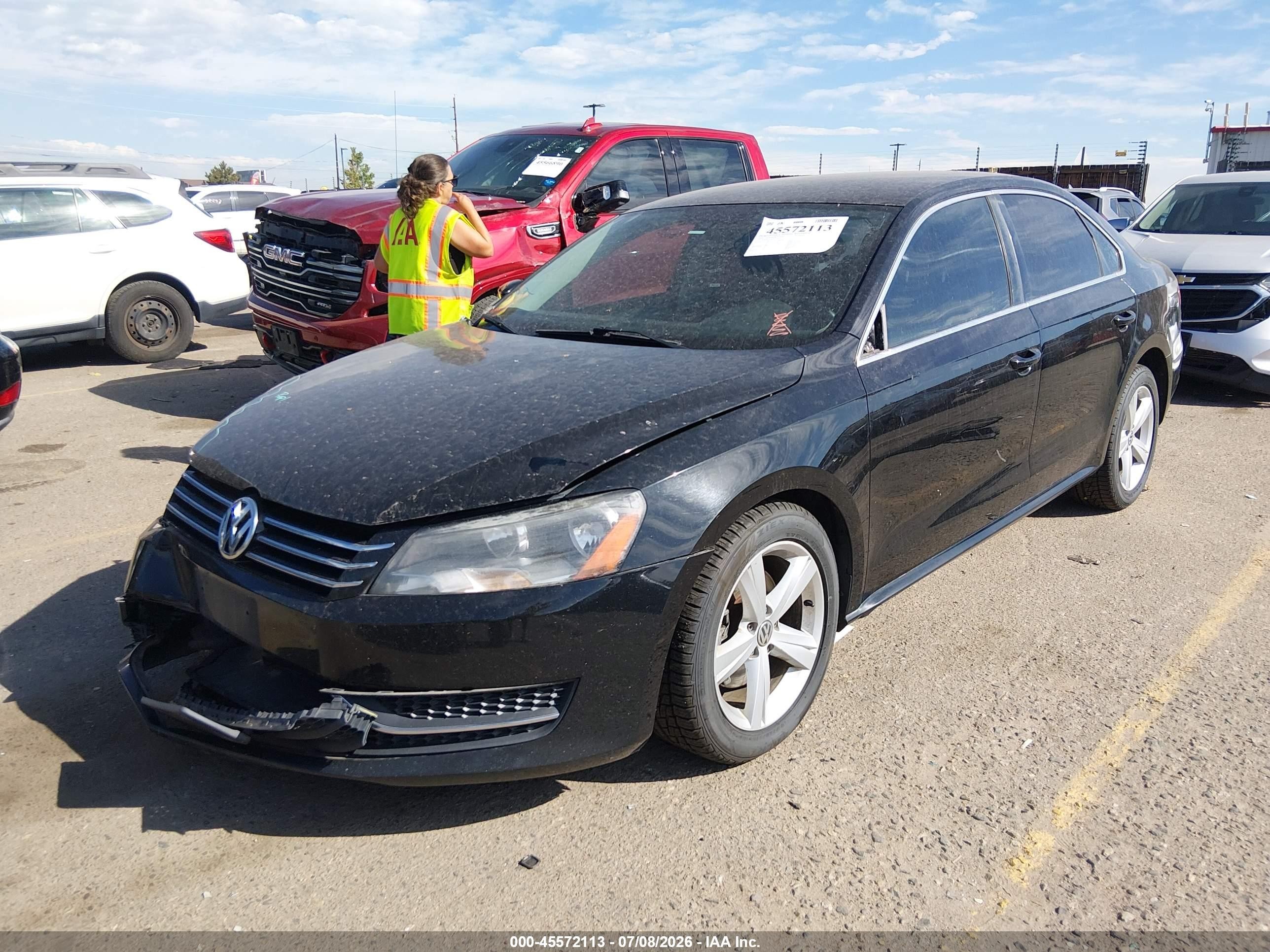 2013 Volkswagen Passat 2.5l Se Black vin: 1VWBP7A36DC127665