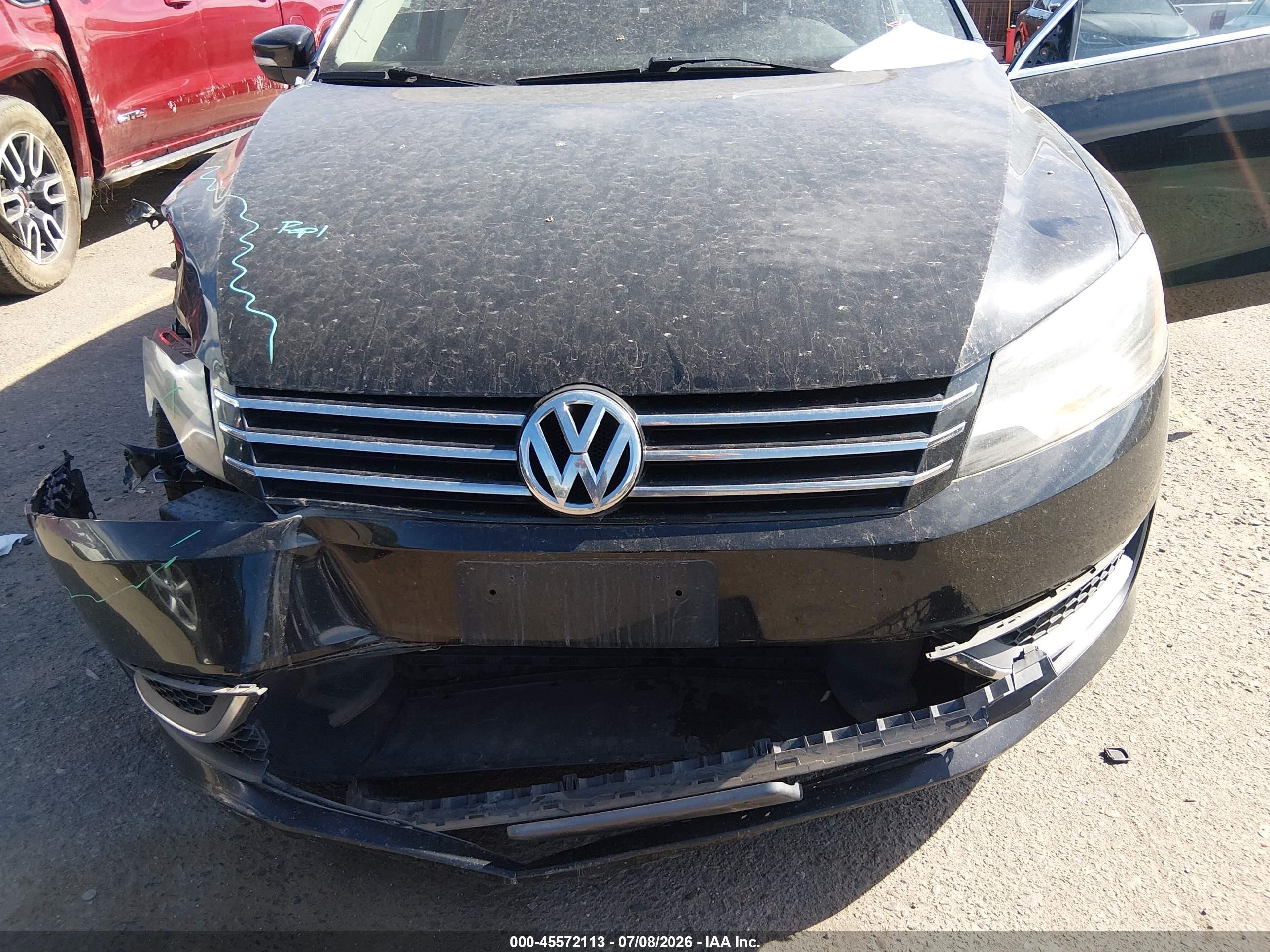 2013 Volkswagen Passat 2.5l Se Black vin: 1VWBP7A36DC127665