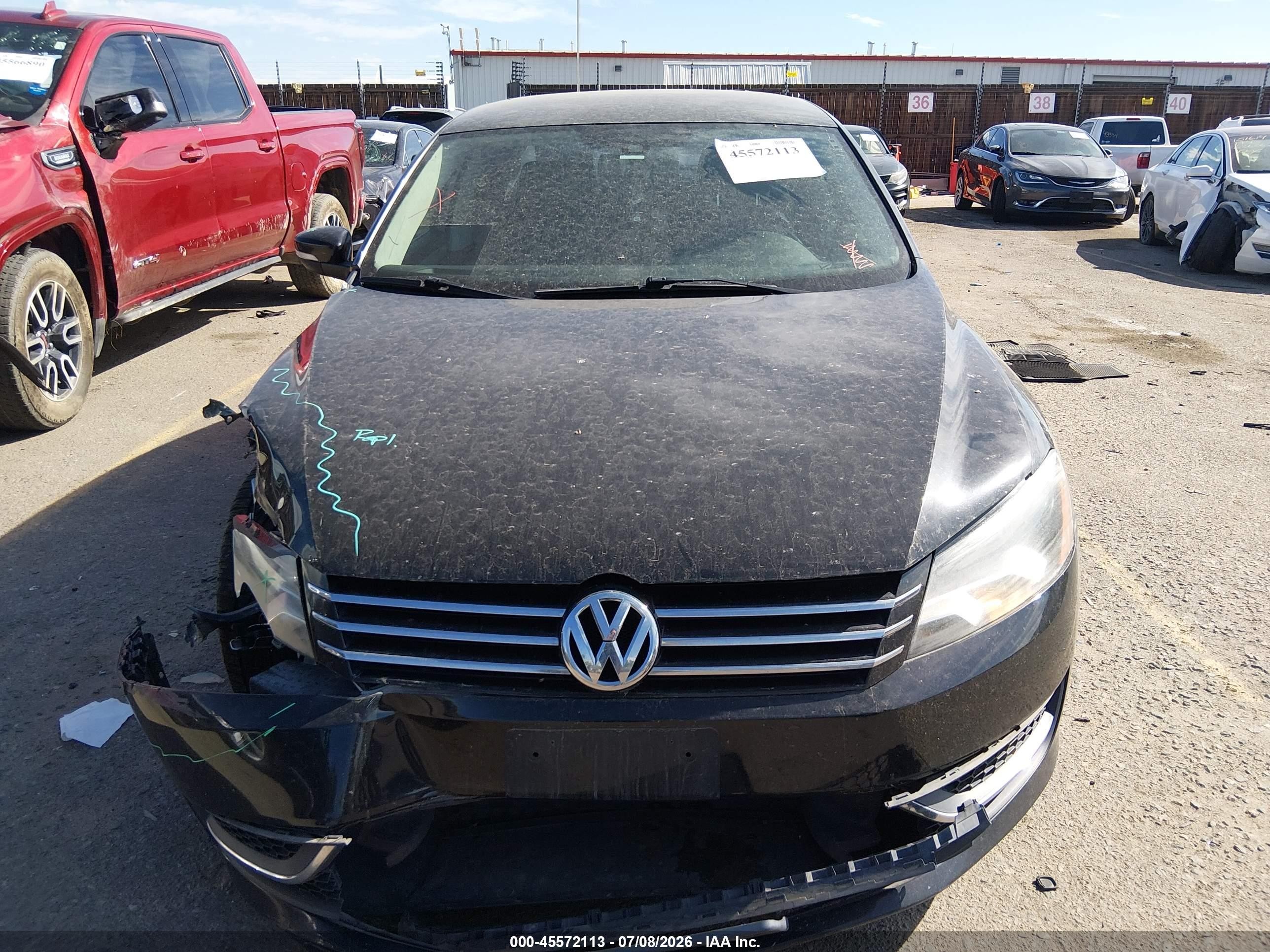 2013 Volkswagen Passat 2.5l Se Black vin: 1VWBP7A36DC127665