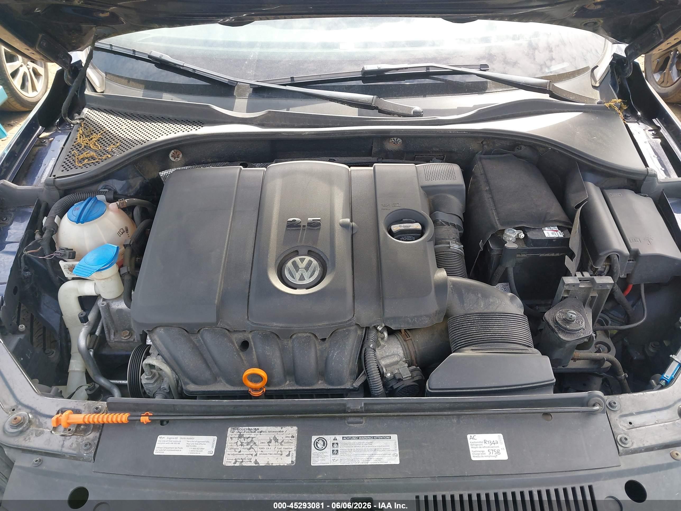 2012 Volkswagen Passat 2.5l Se Синий vin: 1VWBP7A37CC017819