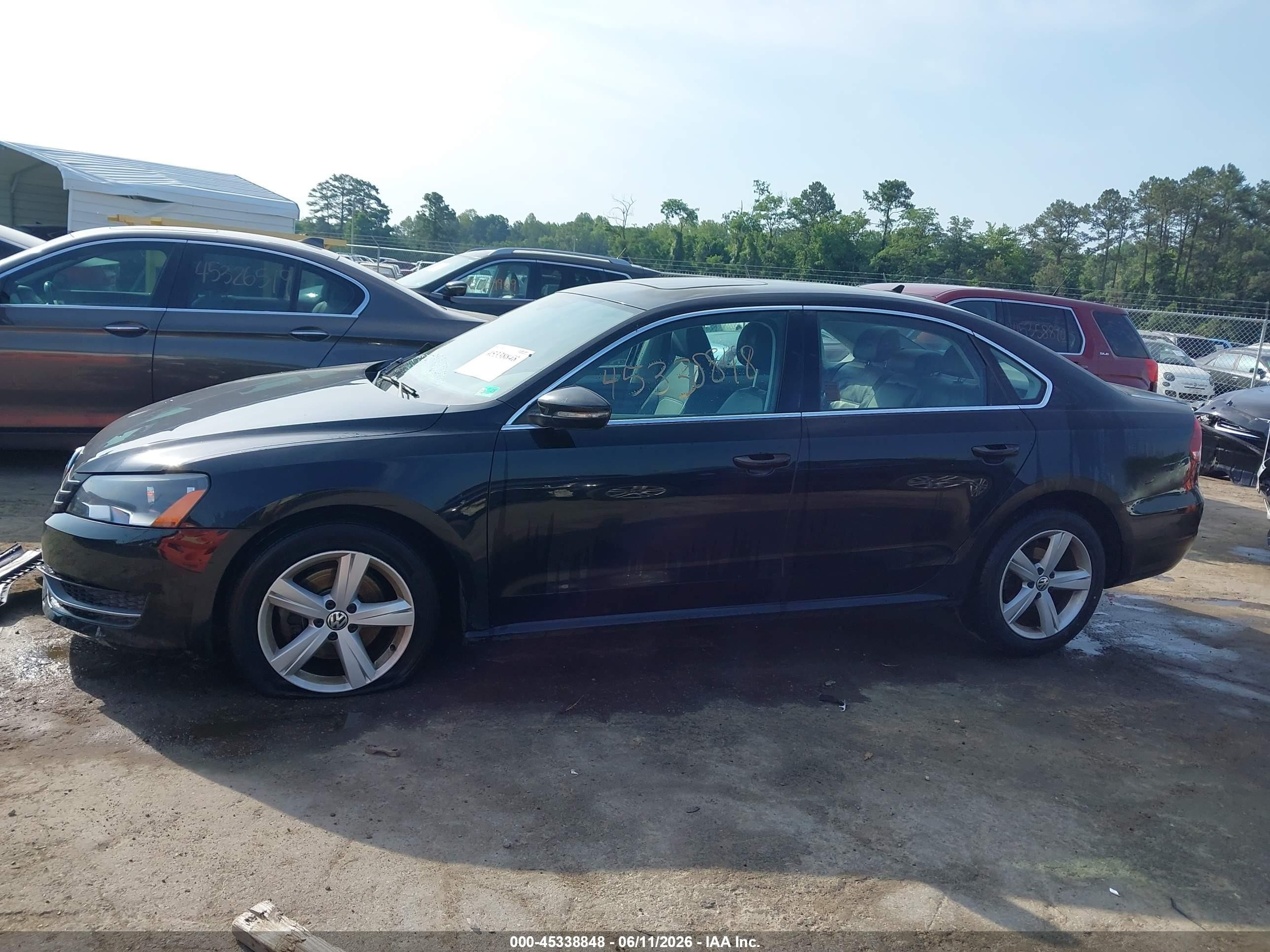 2012 Volkswagen Passat 2.5l Se Black vin: 1VWBP7A37CC081763