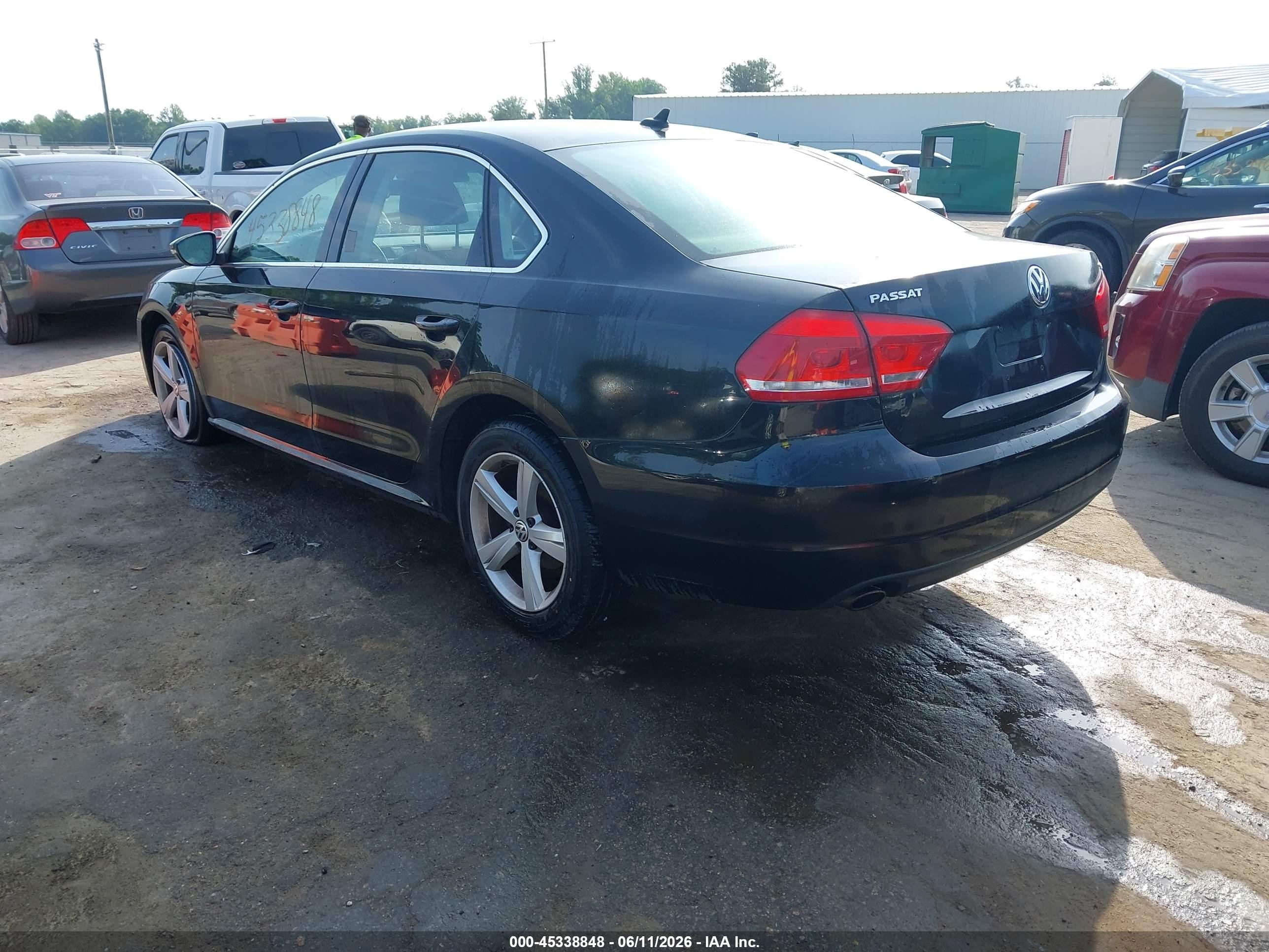 2012 Volkswagen Passat 2.5l Se Black vin: 1VWBP7A37CC081763