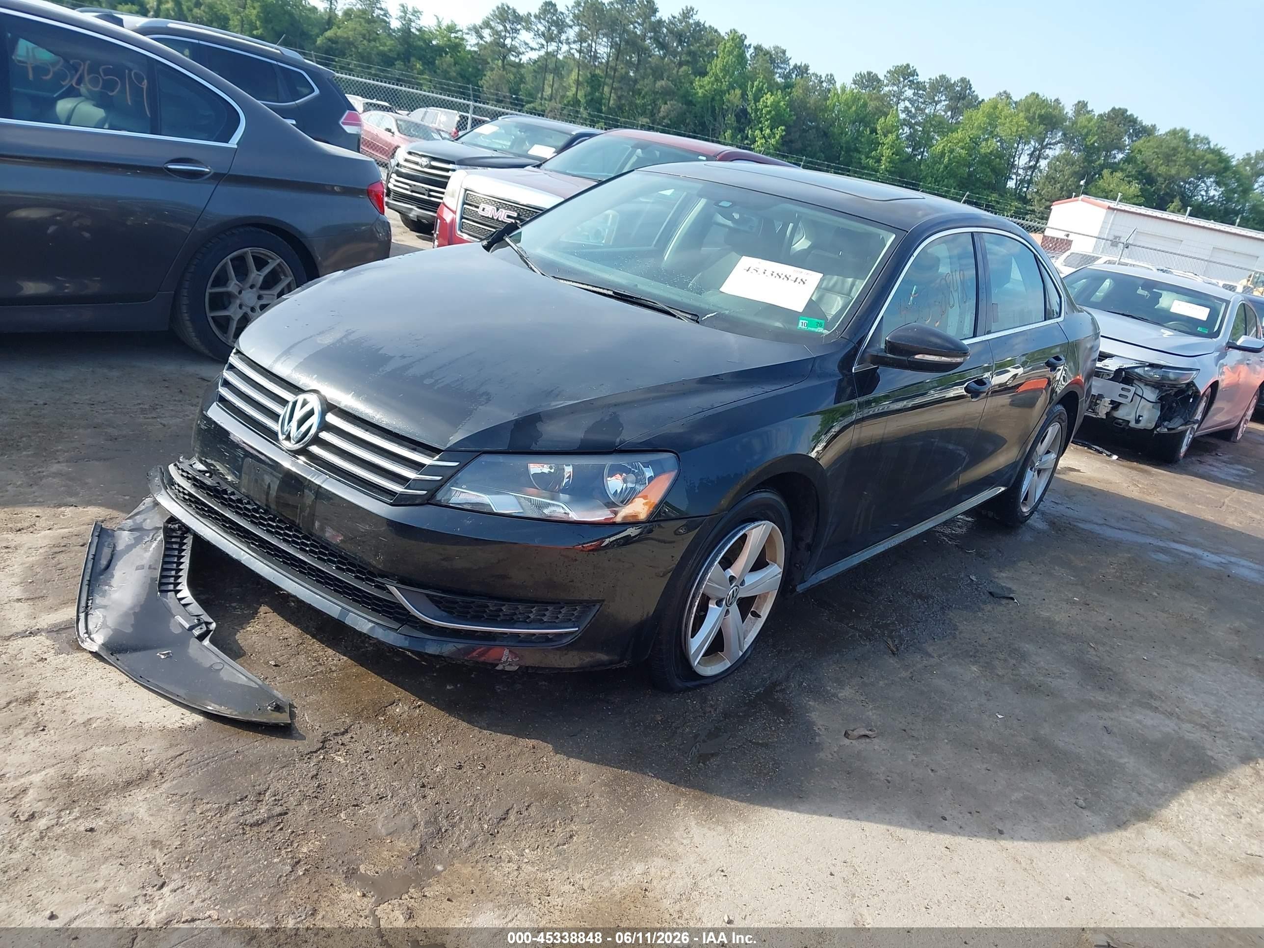2012 Volkswagen Passat 2.5l Se Black vin: 1VWBP7A37CC081763