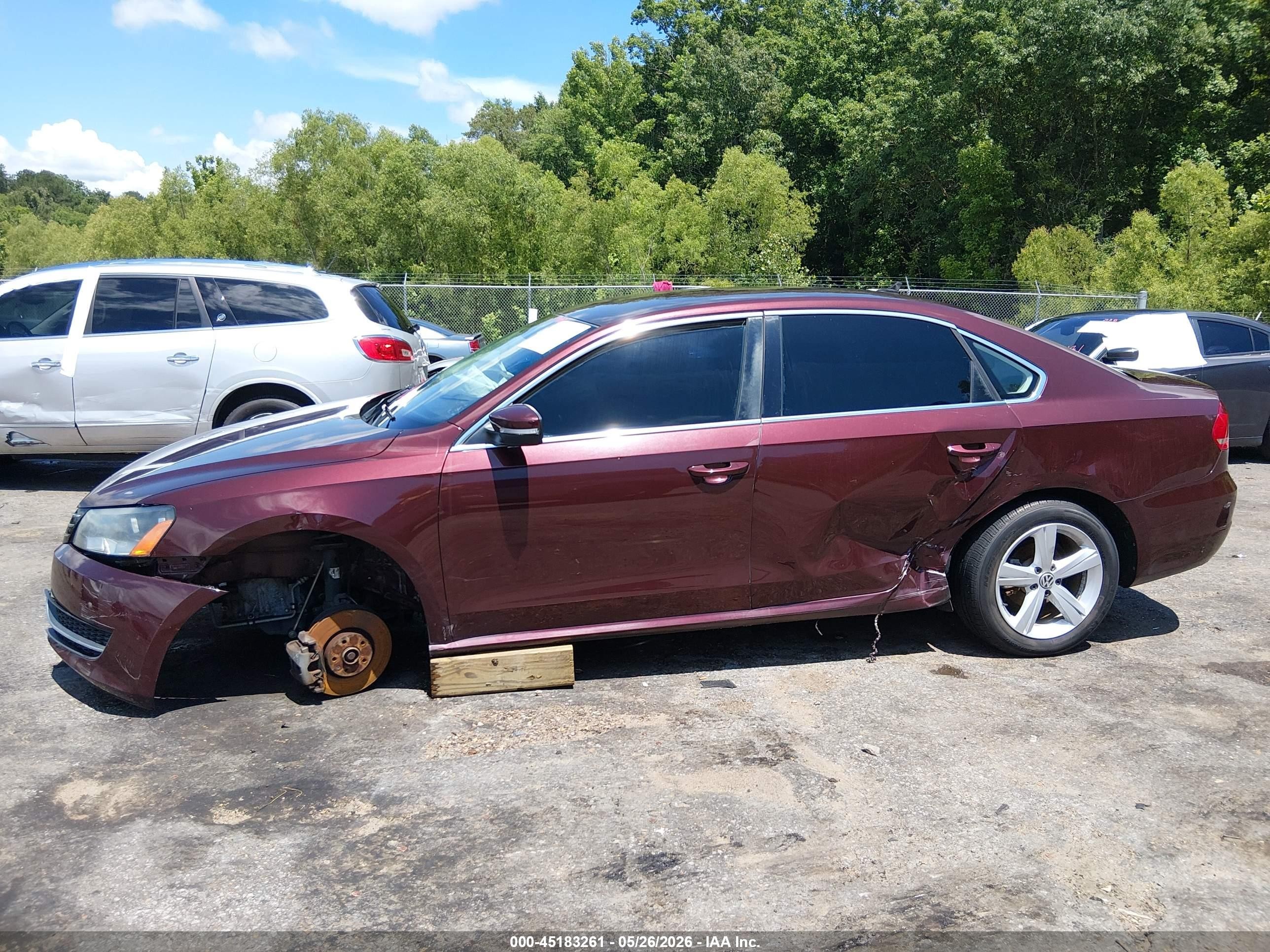 2013 Volkswagen Passat 2.5l Se Maroon vin: 1VWBP7A37DC097527