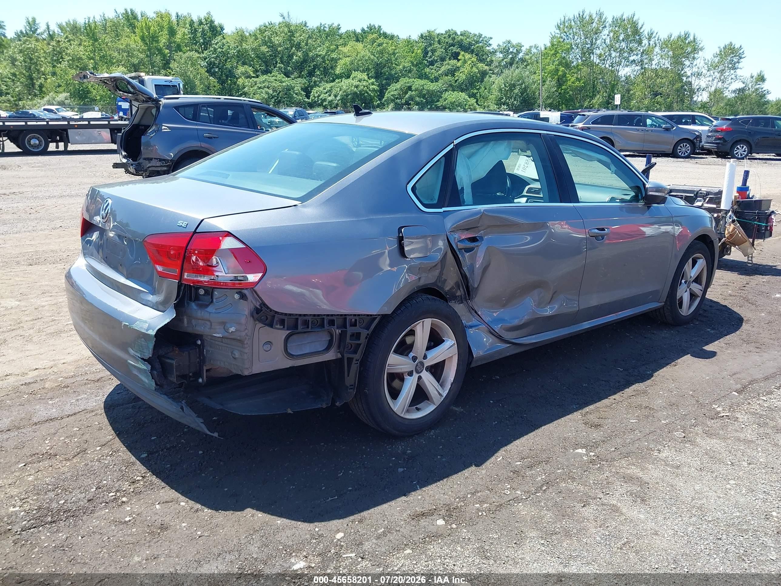2013 Volkswagen Passat 2.5l Se Gray vin: 1VWBP7A37DC119980