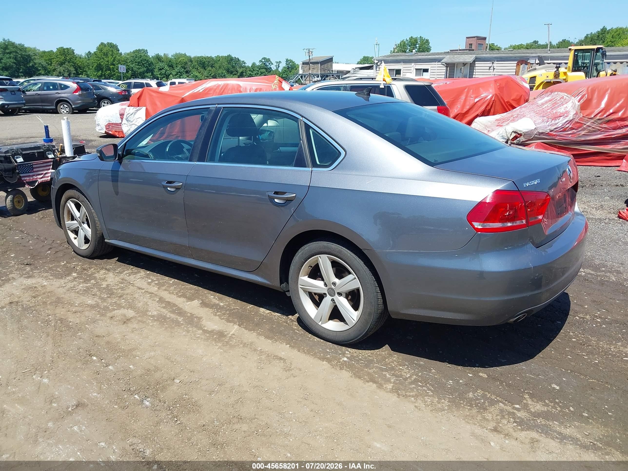 2013 Volkswagen Passat 2.5l Se Gray vin: 1VWBP7A37DC119980